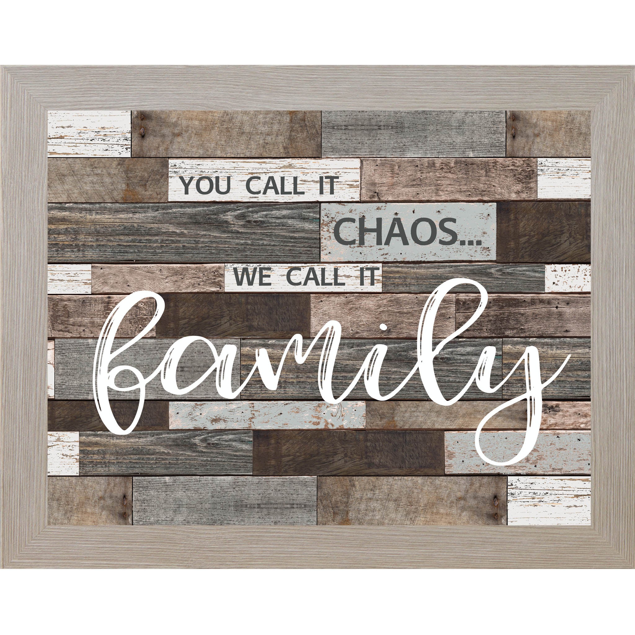 You Call It Chaos, We Call It Family – Slatted Wood Family Framed Wall Art (SSA108)