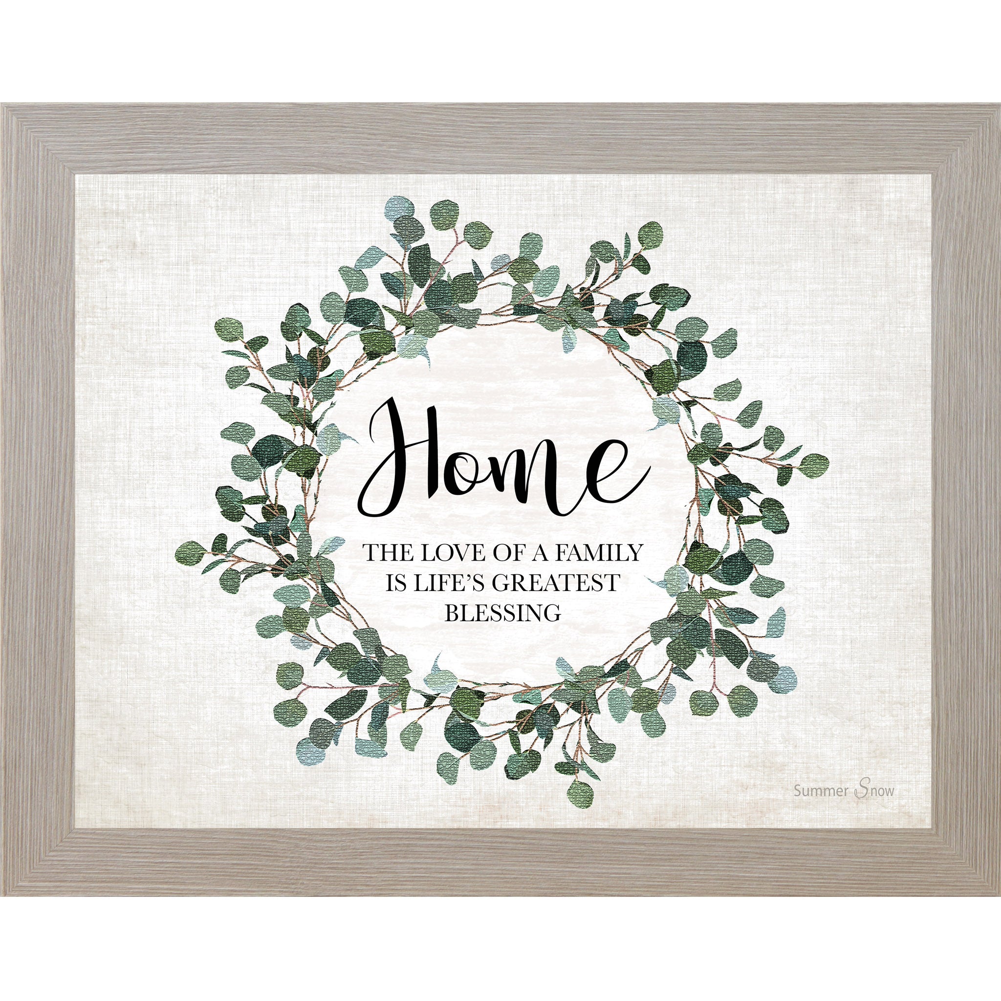 Home – The Love of a Family Framed Wall Art | Floral Wreath Home Decor (SSA190)