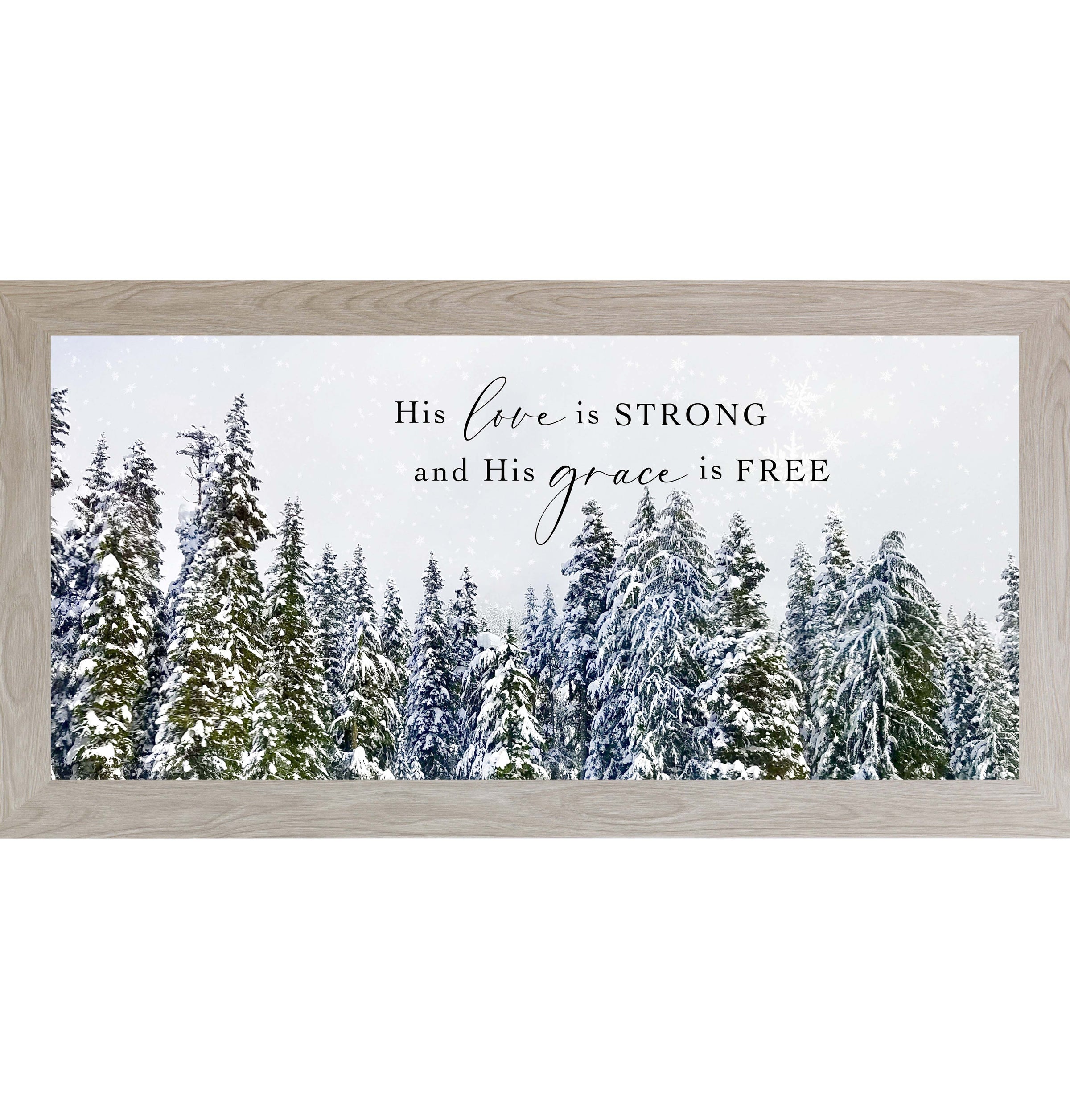 His Love Is Strong and His Grace Is Free – Framed Christian Wall Art NS628
