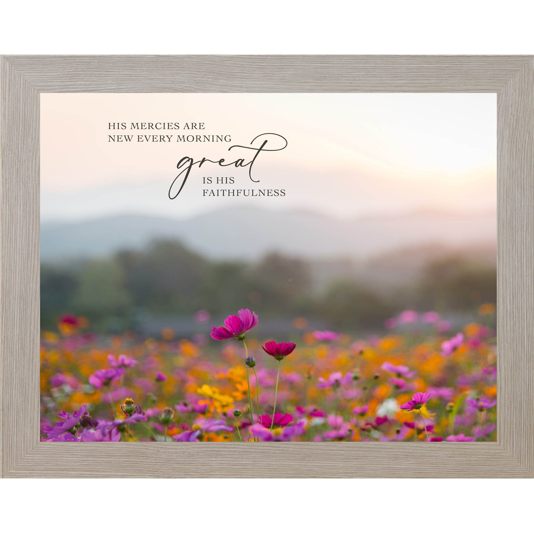 His Mercies Are New Every Morning Wall Art – Floral Scripture Decor, Lamentations 3 Art (SB153) - Summer Snow Art
