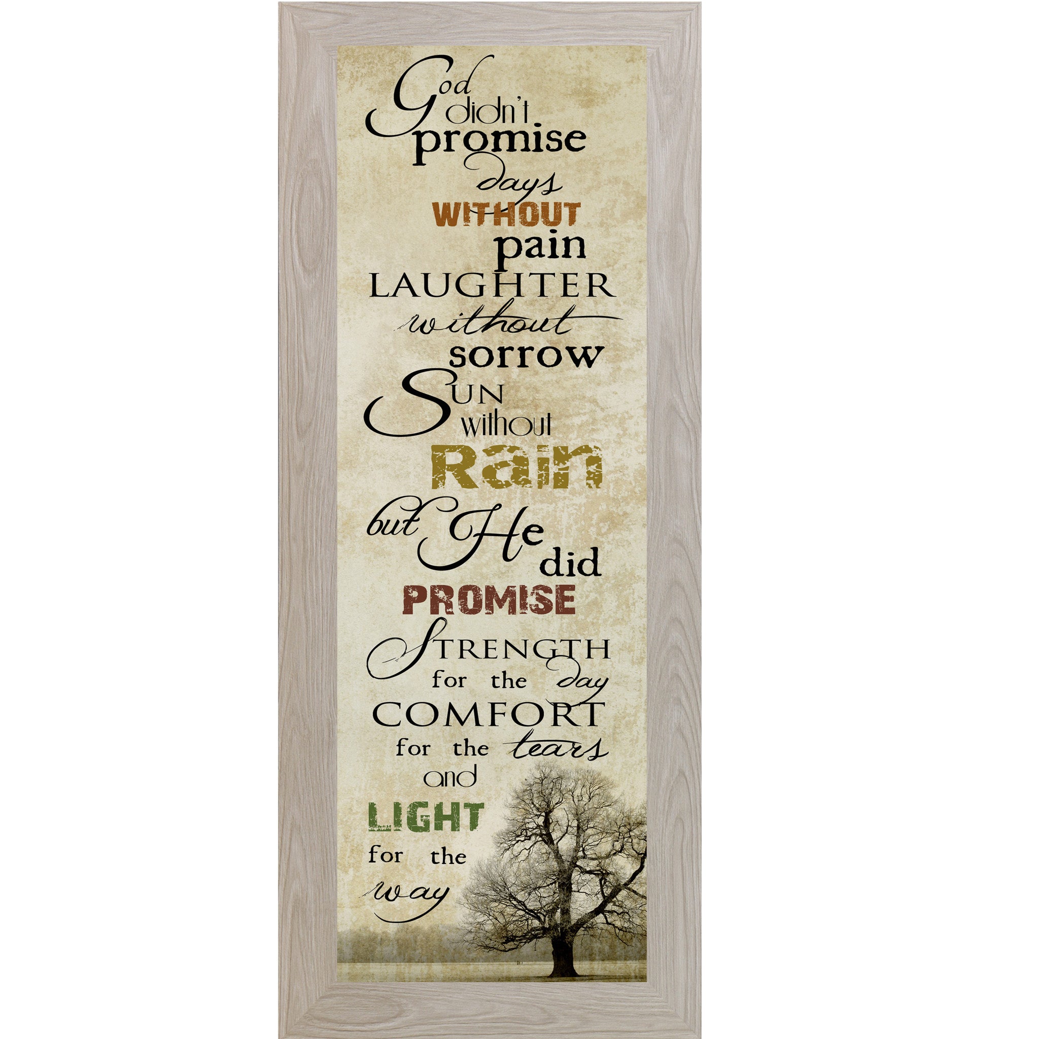 God Didn’t Promise – Inspirational Christian Framed Wall Art | Faith & Strength Quote (SS5201)