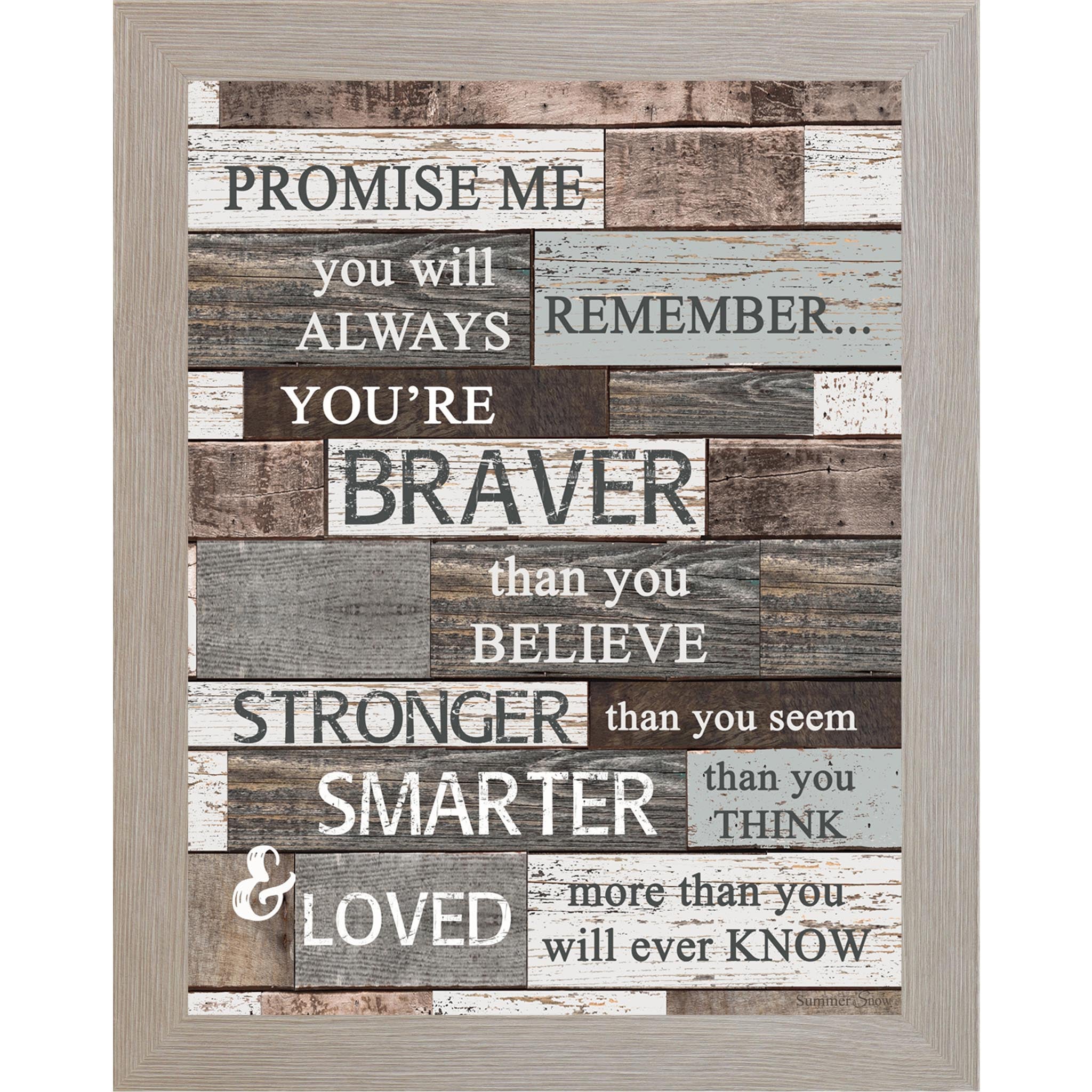 Promise Me You’ll Always Remember – Slatted Wood Inspirational Framed Wall Art (SSA114)