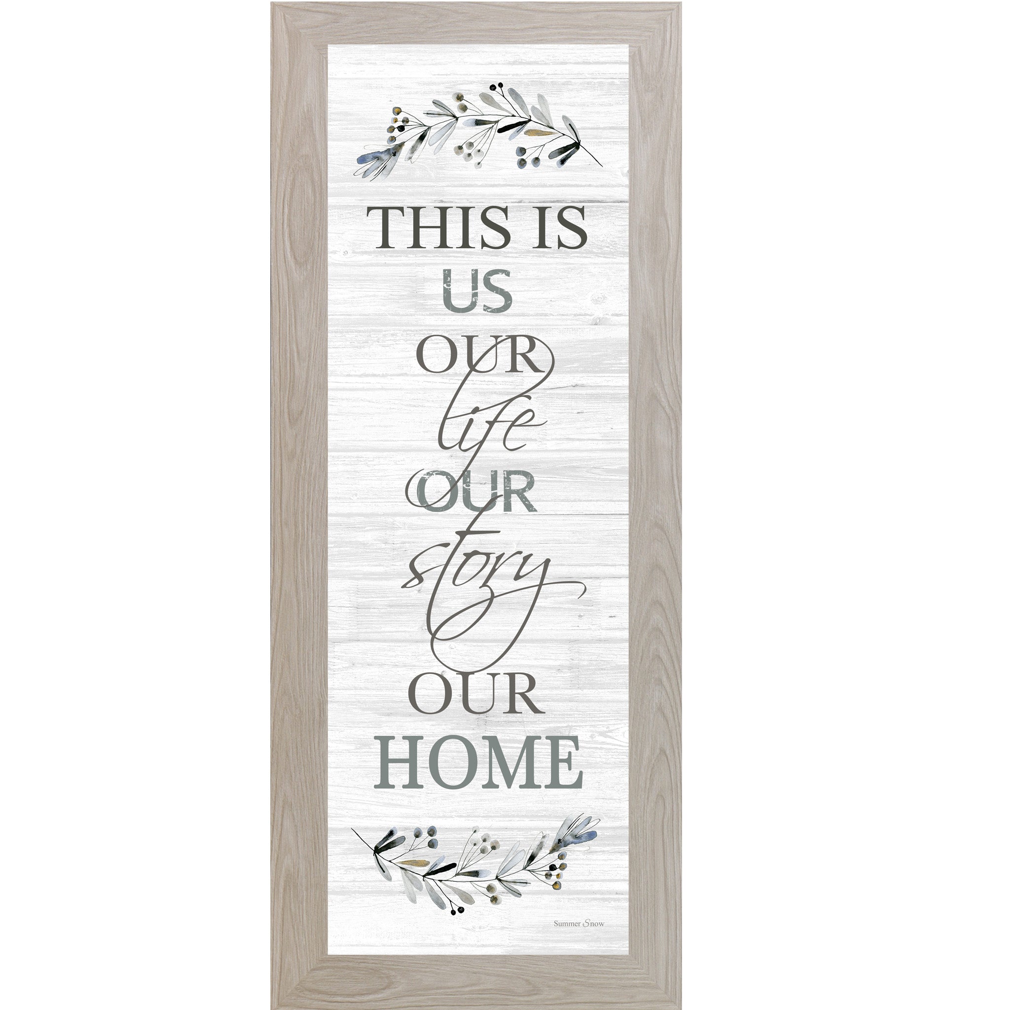 This Is Us Our Life Our Story Our Home – Family Statement Framed Wall Art | Vertical Home Decor (SSA82413)