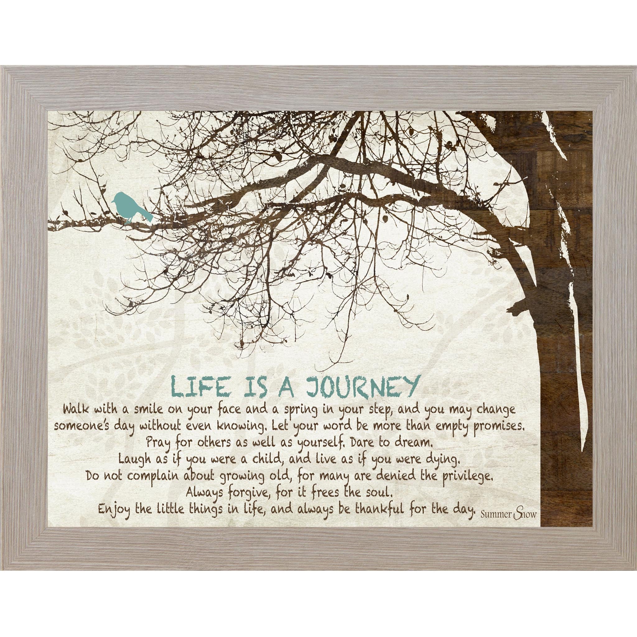 Life Is a Journey – Inspirational Framed Wall Art | Meaningful Everyday Home Decor (SS9838)