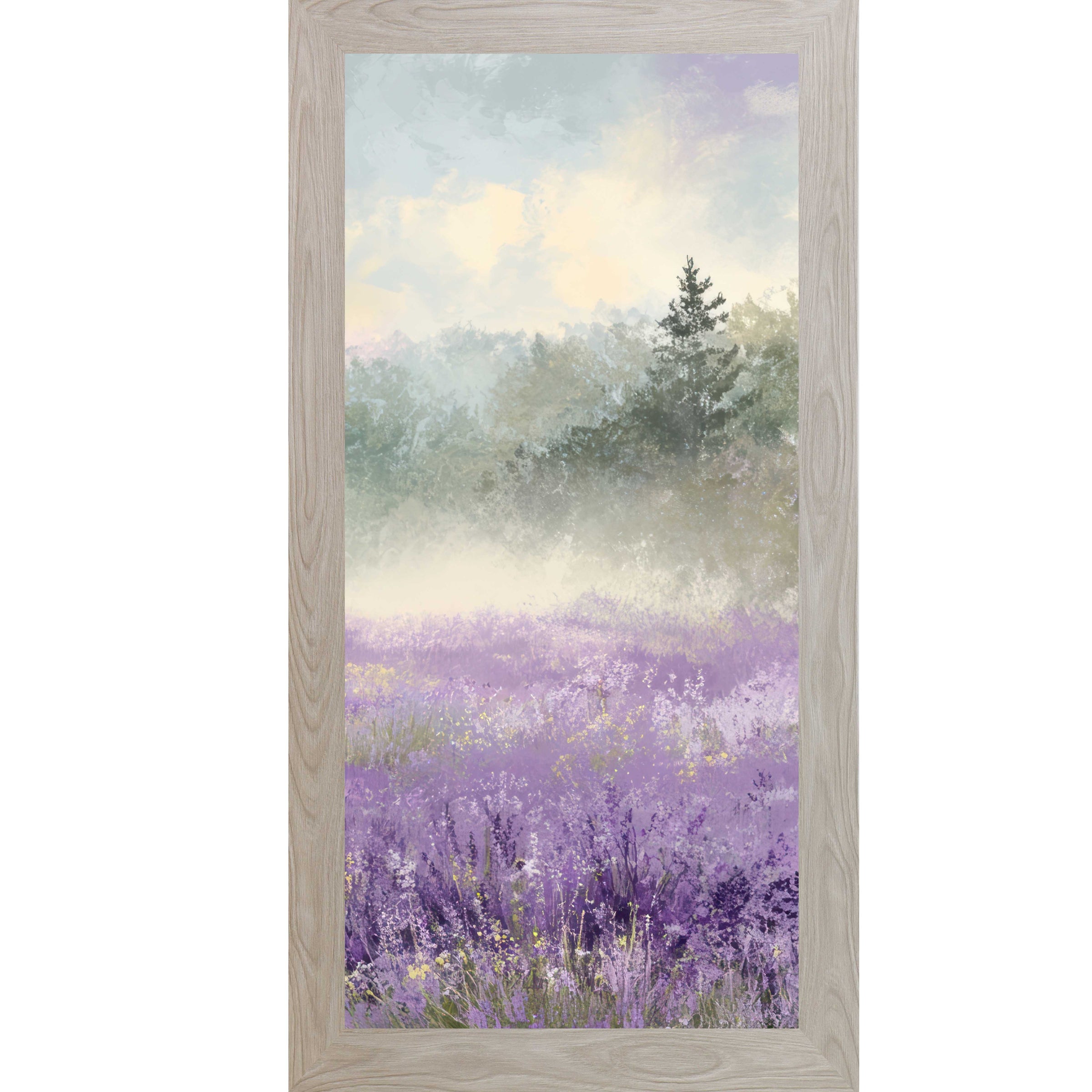 Lavender Wildflower Dreams – Right Panel Framed Wall Art, Dreamy Purple Meadow Landscape (SB747)