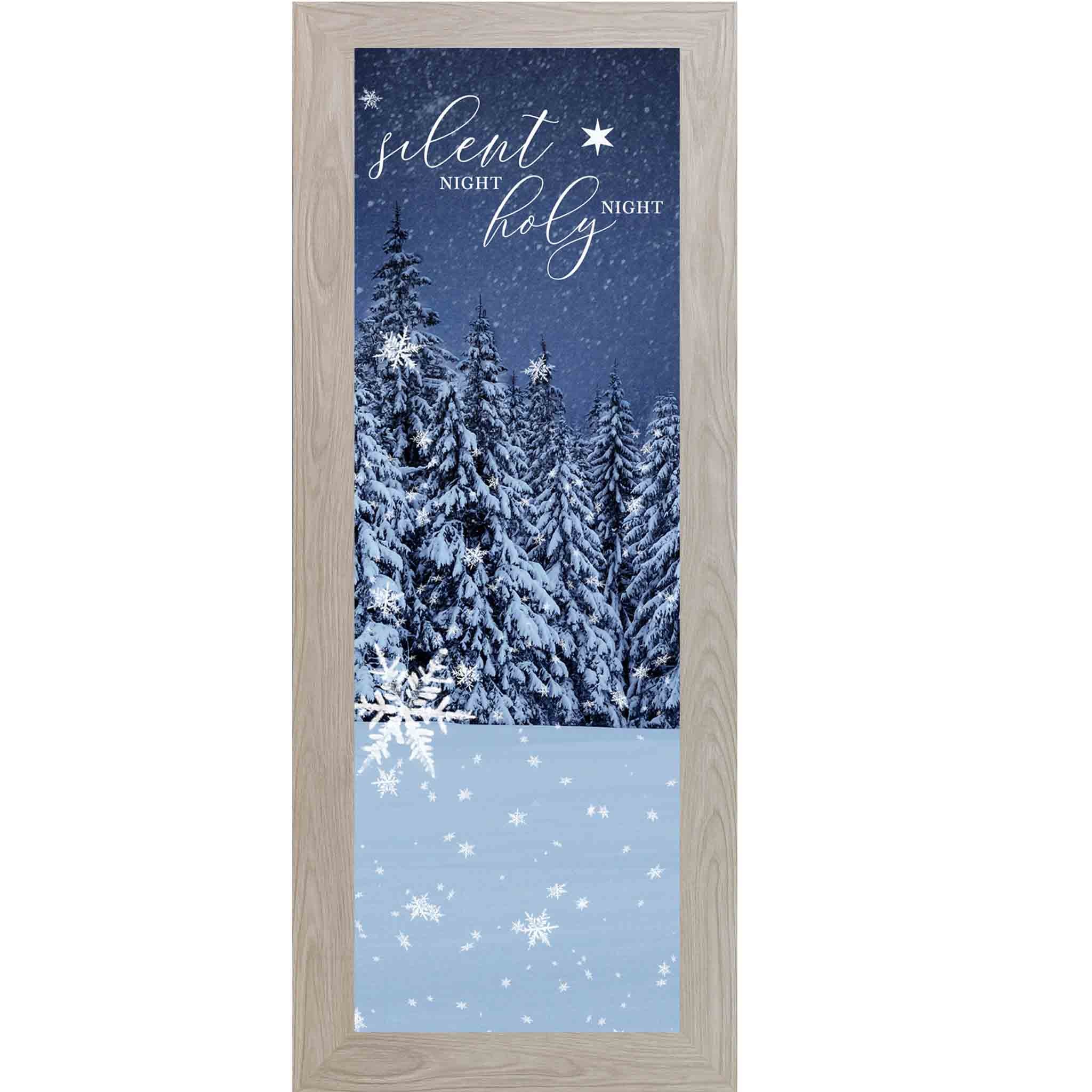 Silent Night Holy Night – Winter Forest Christmas Wall Art  Vertical Framed Art by Summer Snow (SB907)