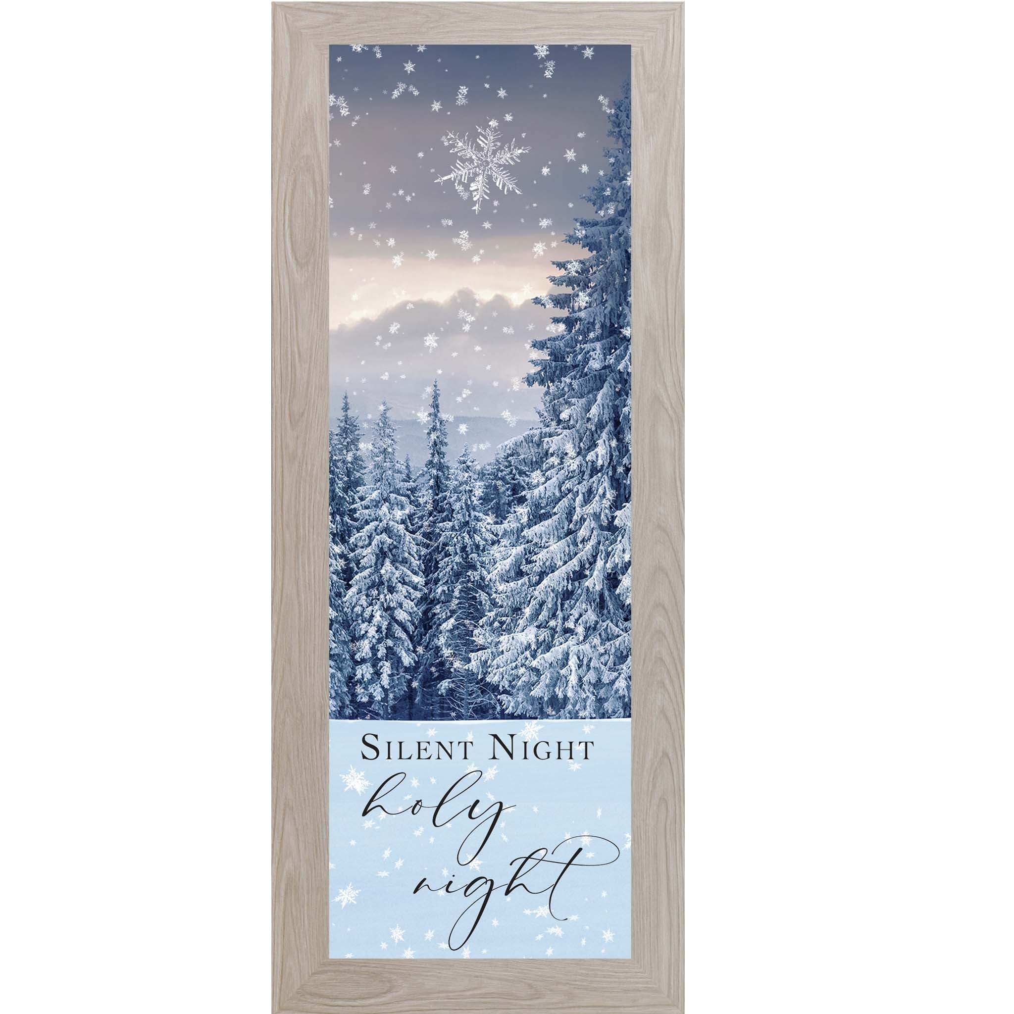 Silent Night, Holy Night – Slim Vertical Christmas Wall Art, Winter Faith Decor (SB910)