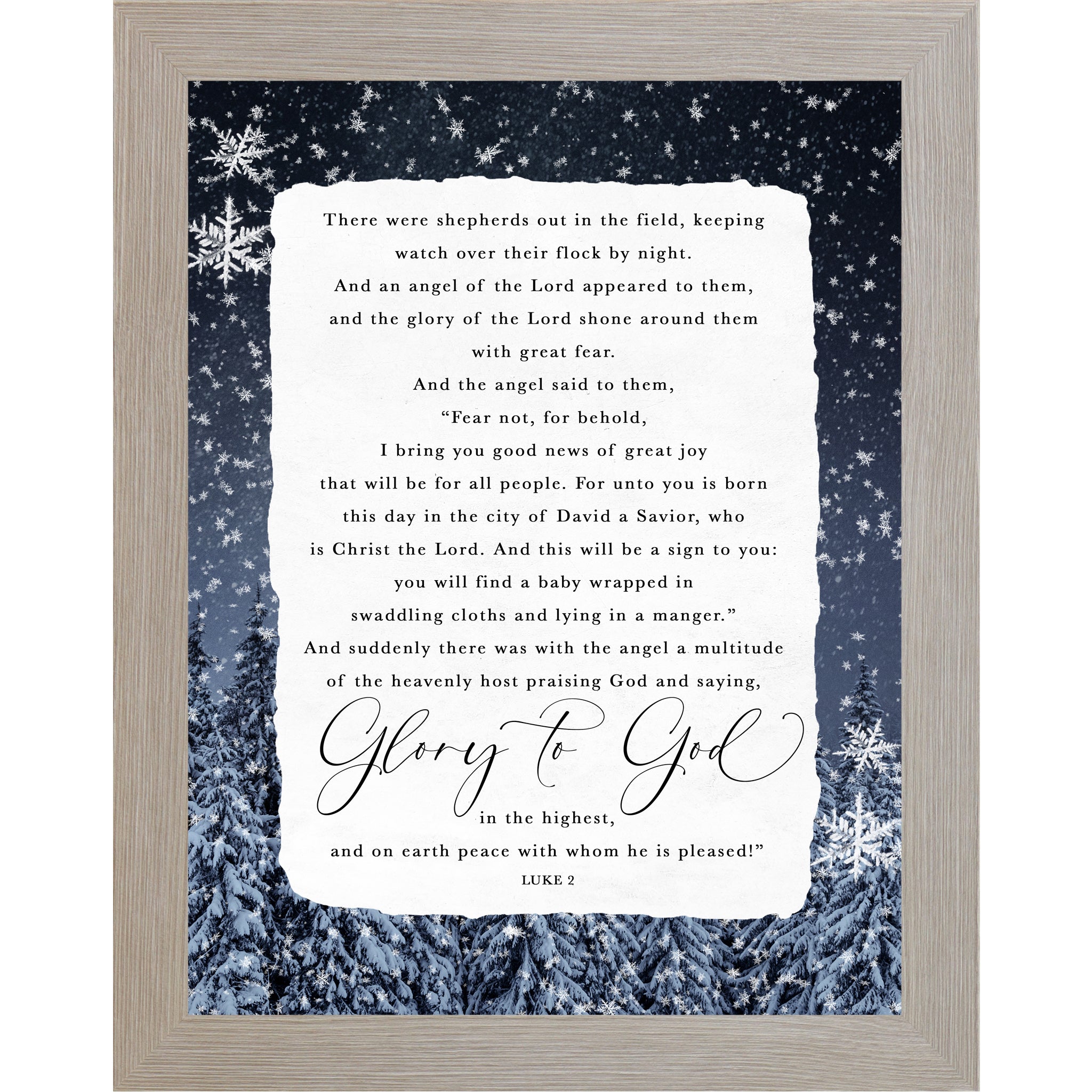 “Glory to God in the Highest” – Angels Appeared to the Shepherds, Luke 2 Christmas Wall Art (SA417) - Summer Snow Art