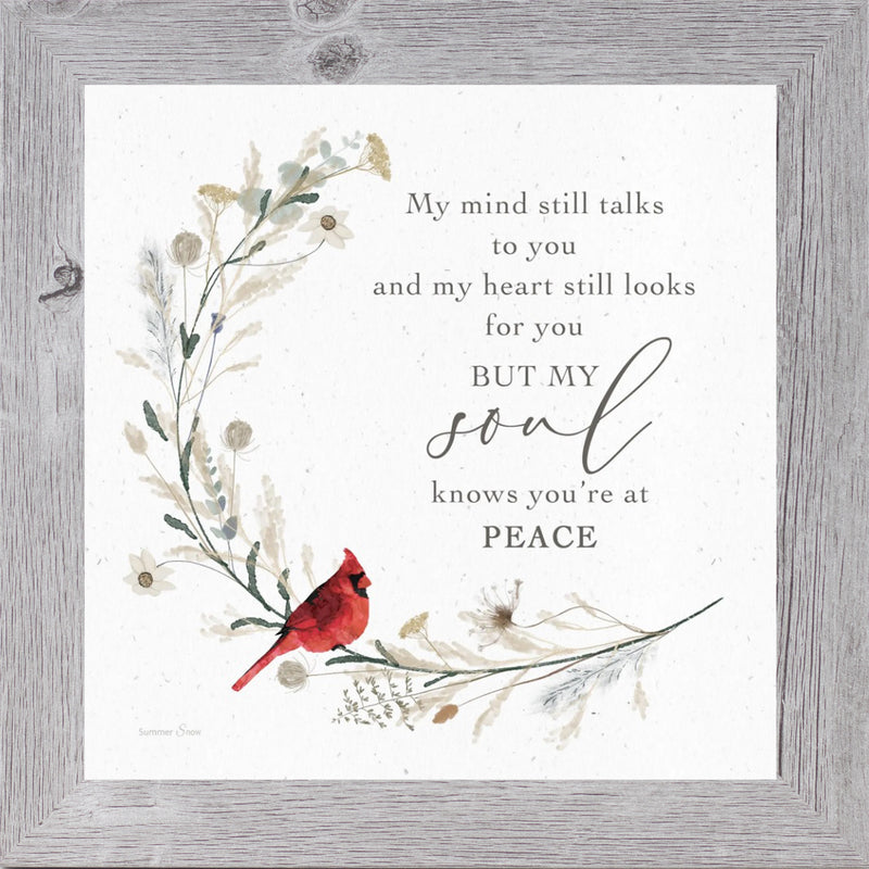 Cardinal Sympathy Wall Art – Choose a Saying | Framed Memorial Gift by Summer Snow | SN14