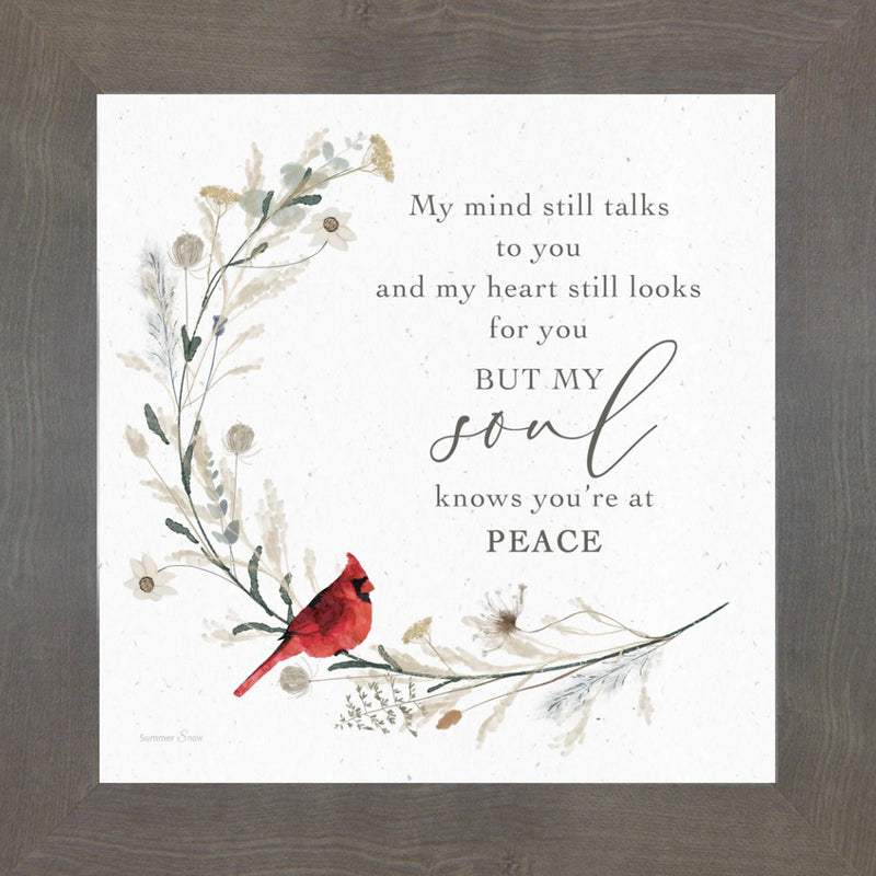 Cardinal Sympathy Wall Art – Choose a Saying | Framed Memorial Gift by Summer Snow | SN14