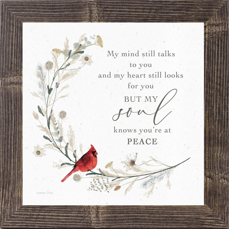 Cardinal Sympathy Wall Art – Choose a Saying | Framed Memorial Gift by Summer Snow | SN14