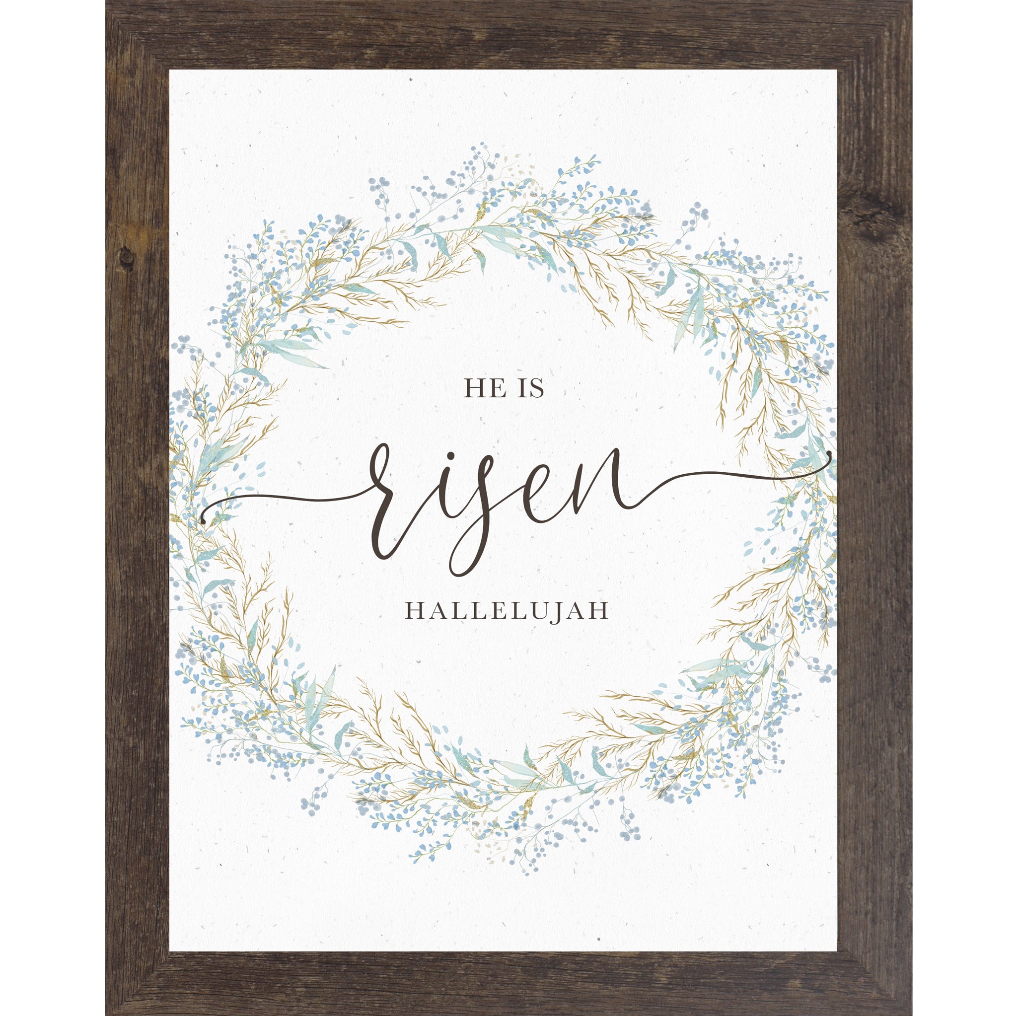He Is Risen Wall Art – Hallelujah Easter Floral Wreath (SB135)