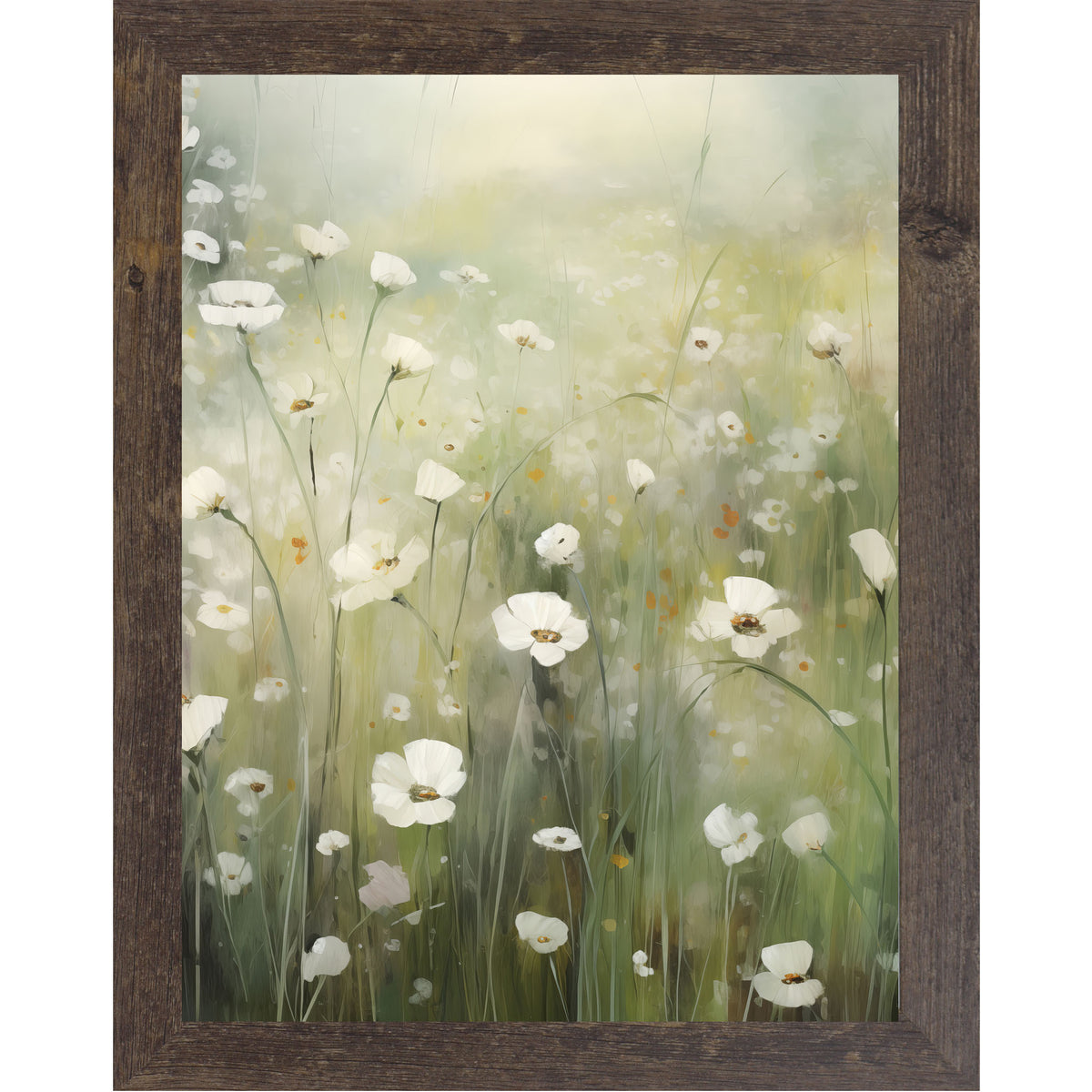 Watercolor Spring Floral Wall Art – No Words Soft Botanical Framed Art (SB124) - Summer Snow Art