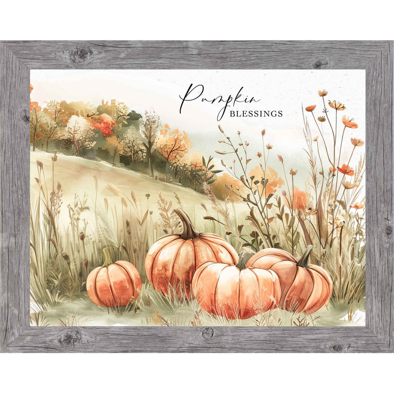 Pumpkin Blessings Fall Wall Art with Pumpkins and Trees NS512