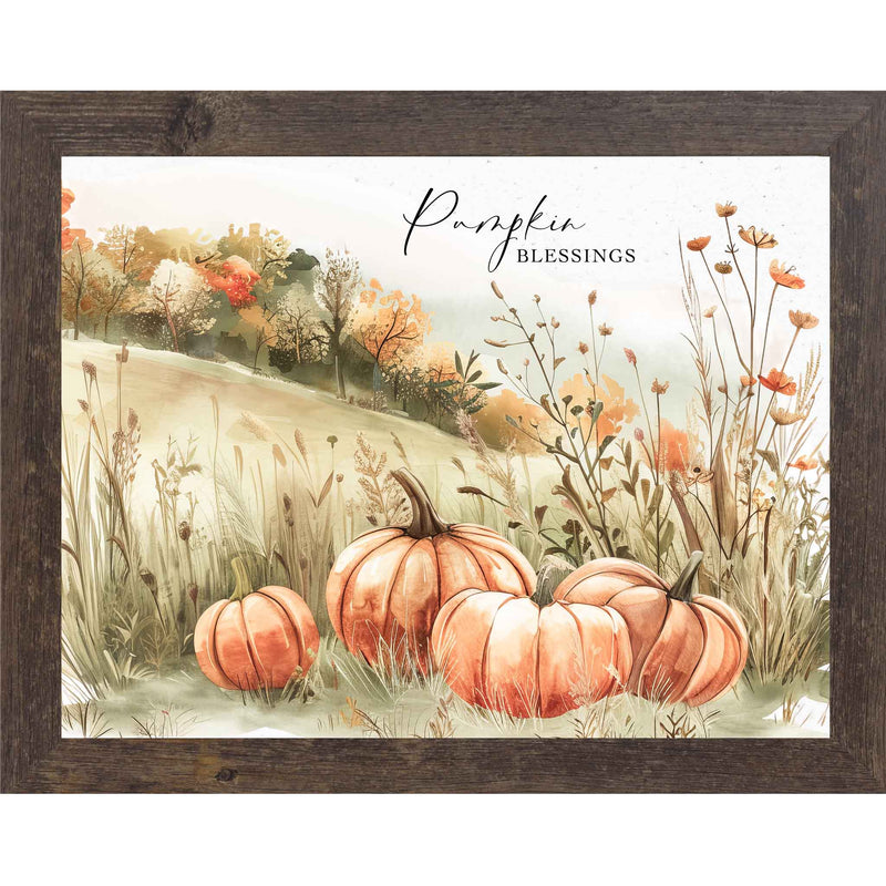 Pumpkin Blessings Fall Wall Art with Pumpkins and Trees NS512