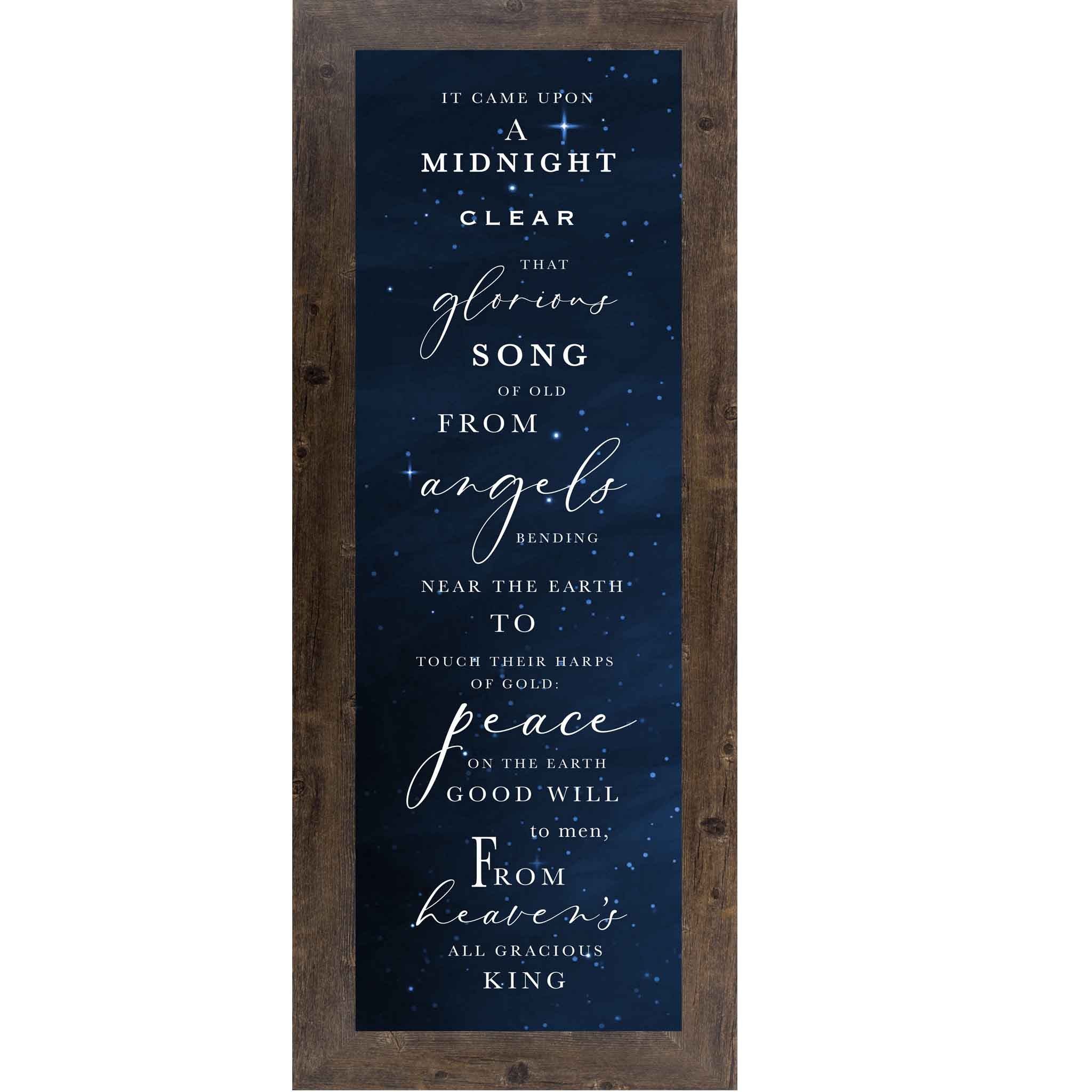 It Came Upon a Midnight Clear Wall Art – Christian Christmas Hymn Decor (SA811)