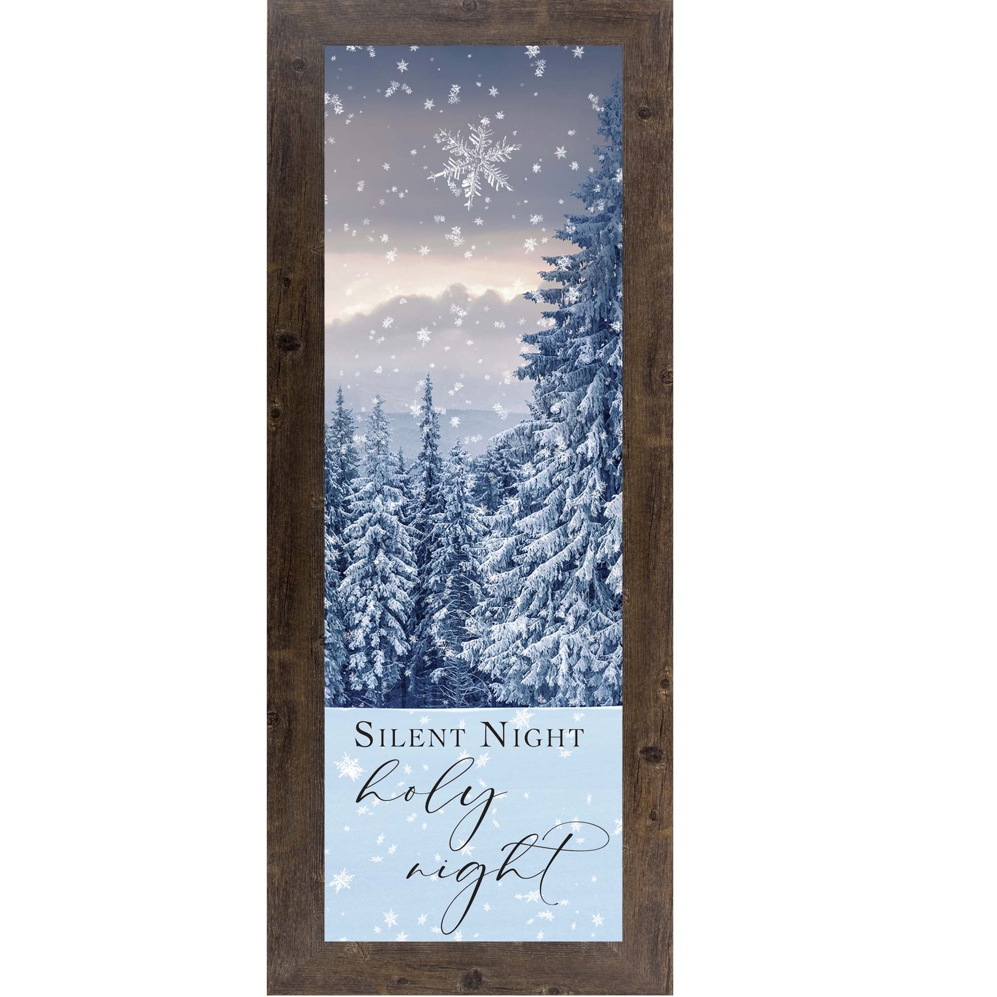 Silent Night, Holy Night – Slim Vertical Christmas Wall Art, Winter Faith Decor (SB910)