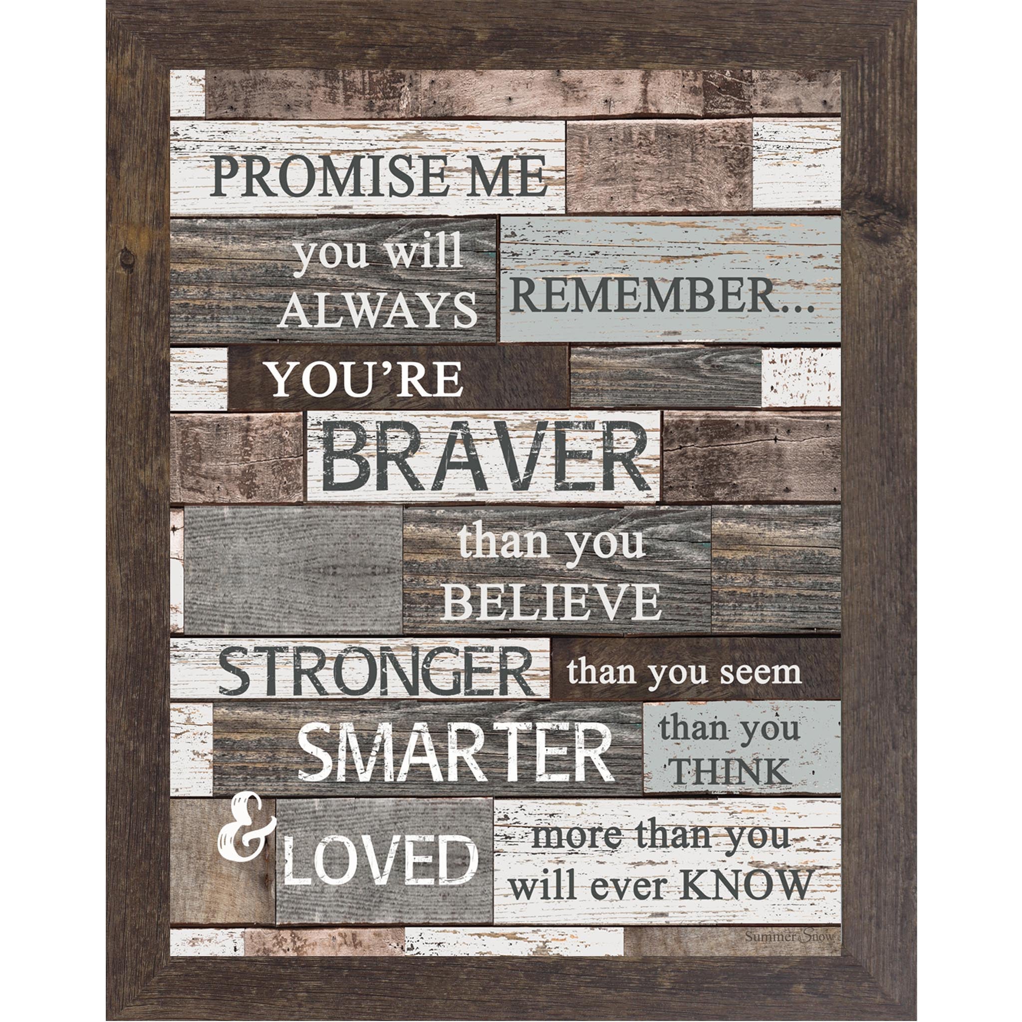 Promise Me You’ll Always Remember – Slatted Wood Inspirational Framed Wall Art (SSA114)