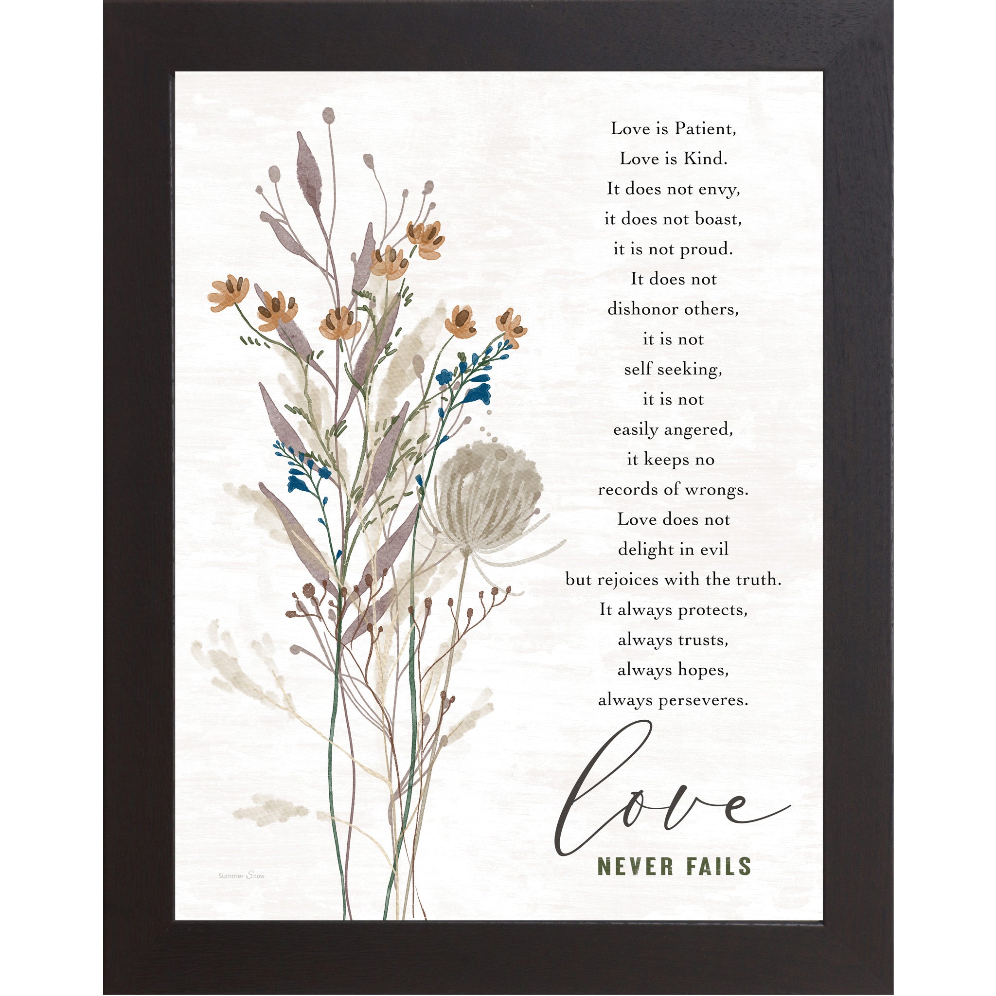 Love Is Patient – 1 Corinthians 13 Framed Wall Art | SA388