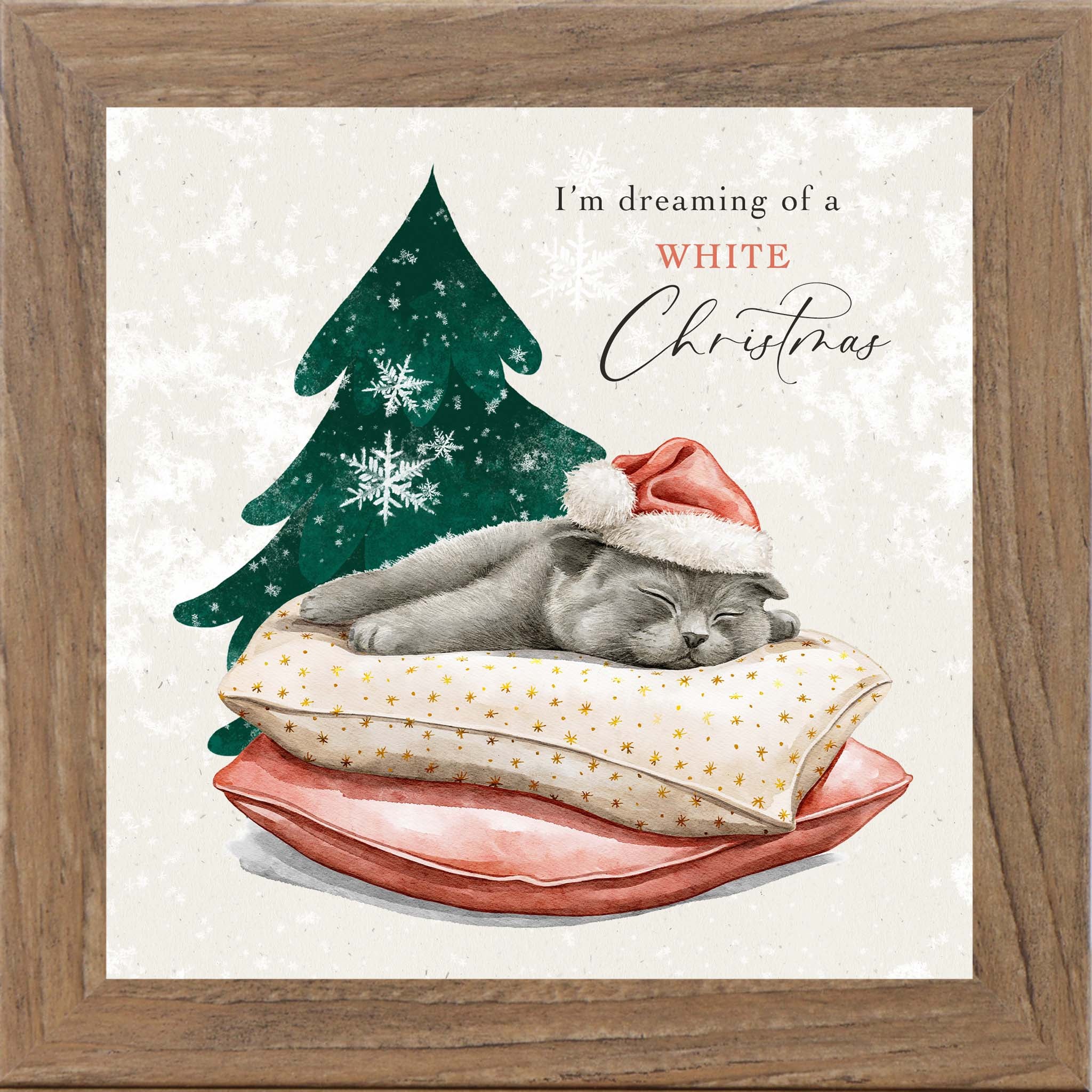 Meowy & Bright – Framed Cat Christmas Wall Art (Choose Your Design) (SN144, SN145, SN147, SN148)