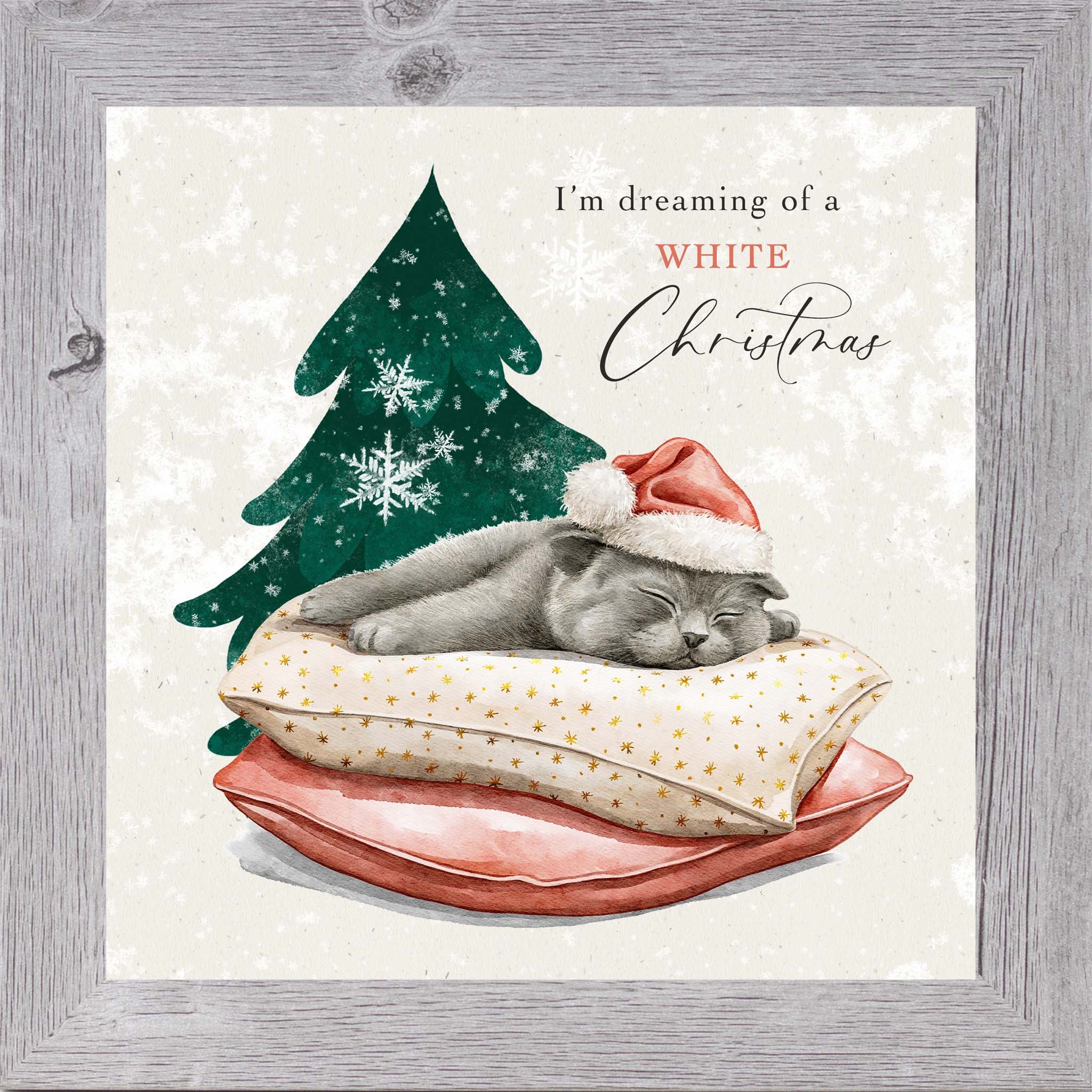 Meowy & Bright – Framed Cat Christmas Wall Art (Choose Your Design) (SN144, SN145, SN147, SN148)