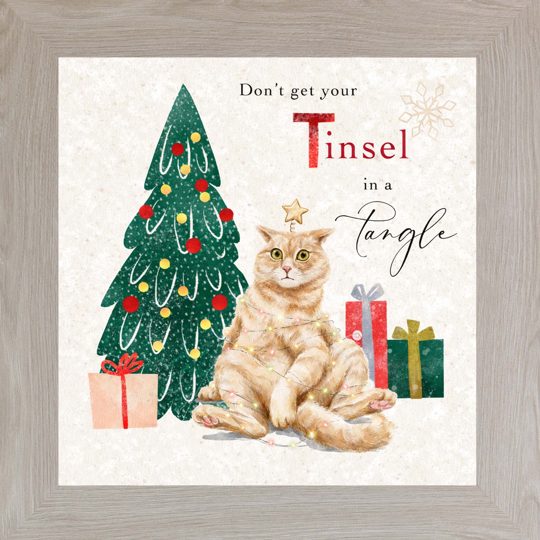 Meowy & Bright – Framed Cat Christmas Wall Art (Choose Your Design) (SN144, SN145, SN147, SN148)