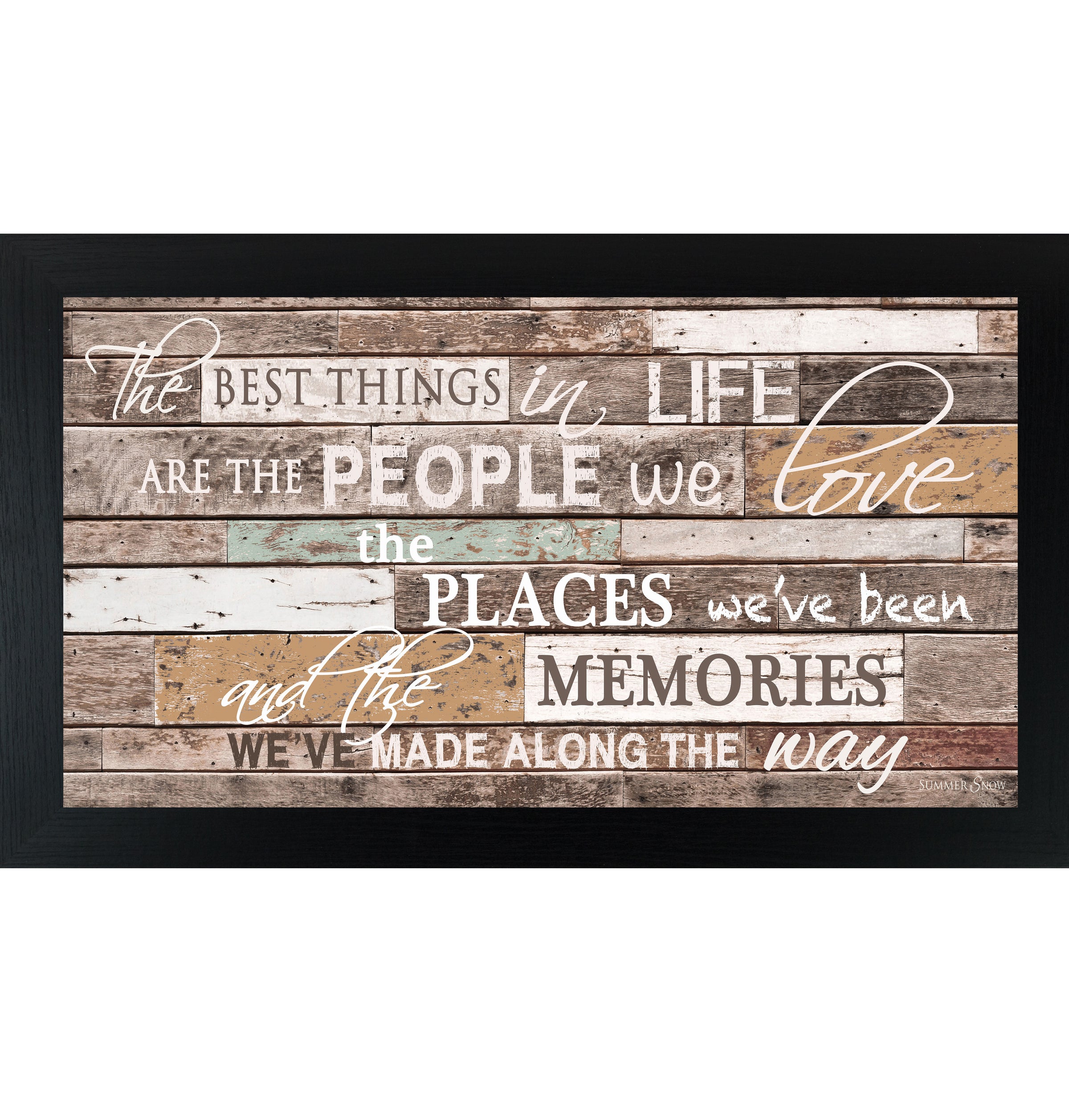 The Best Things in Life – Warm Neutral Framed Wall Art | Inspirational Quote Decor (SS1551)