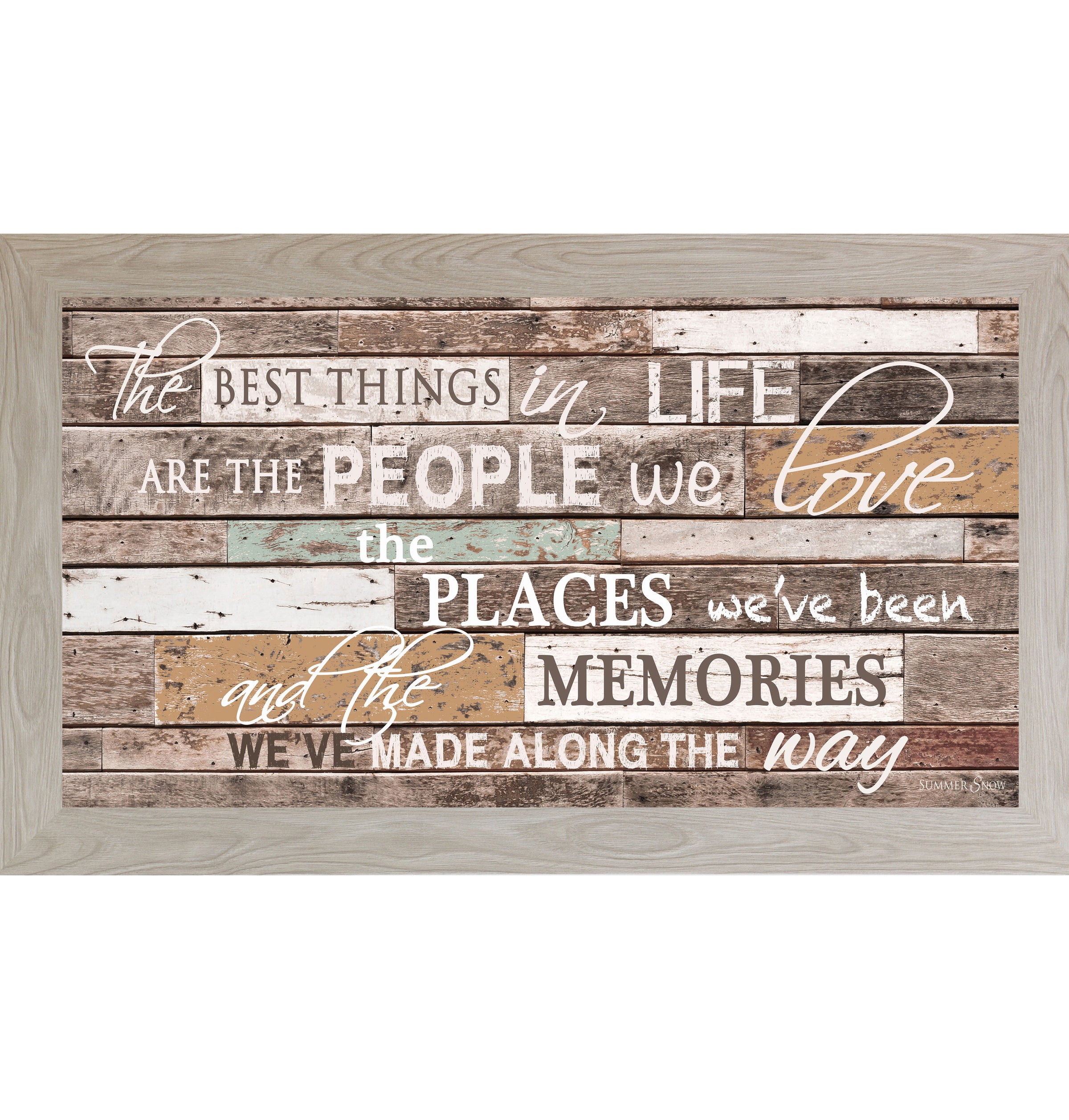 The Best Things in Life – Warm Neutral Framed Wall Art | Inspirational Quote Decor (SS1551)