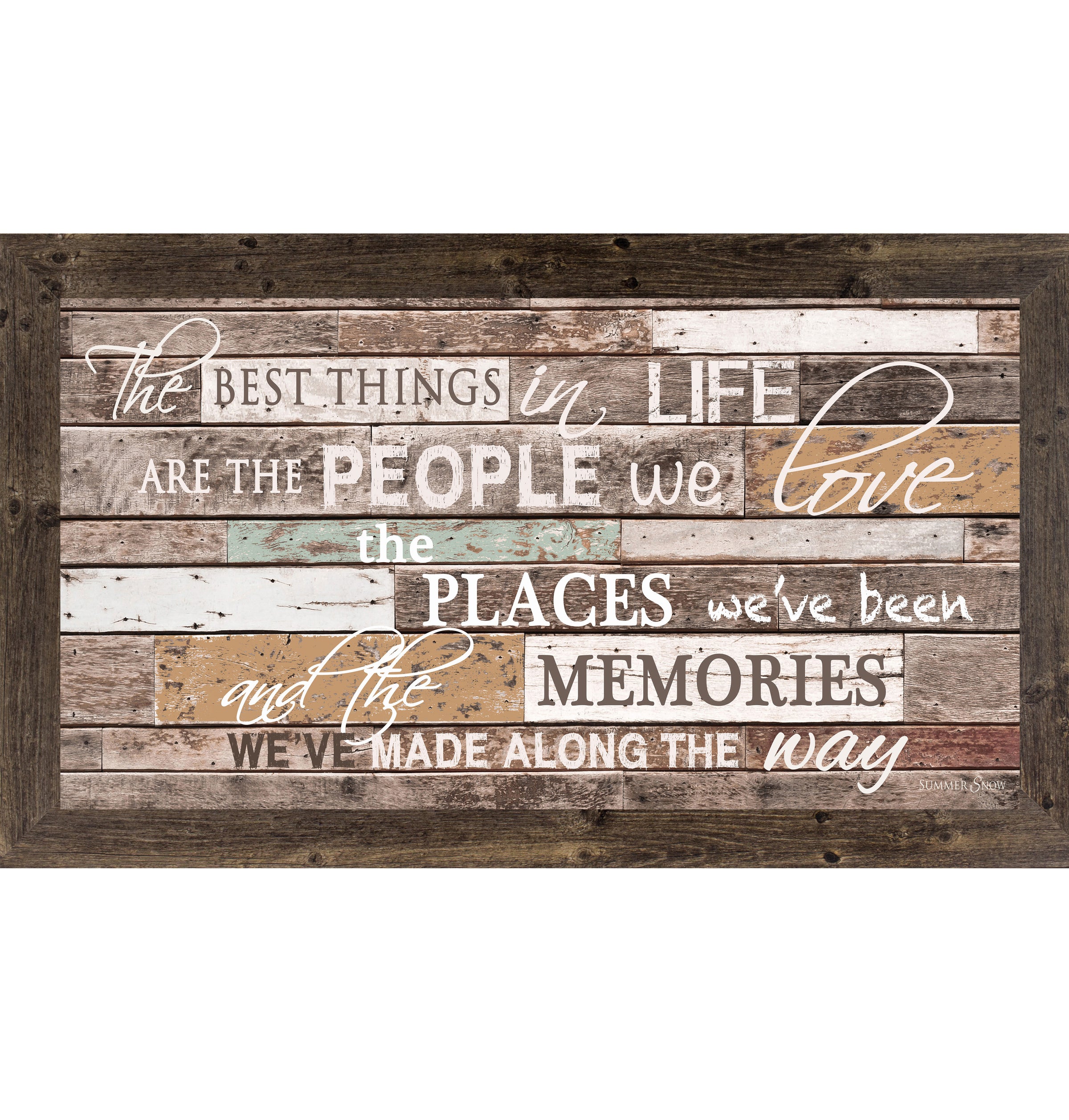 The Best Things in Life – Warm Neutral Framed Wall Art | Inspirational Quote Decor (SS1551)