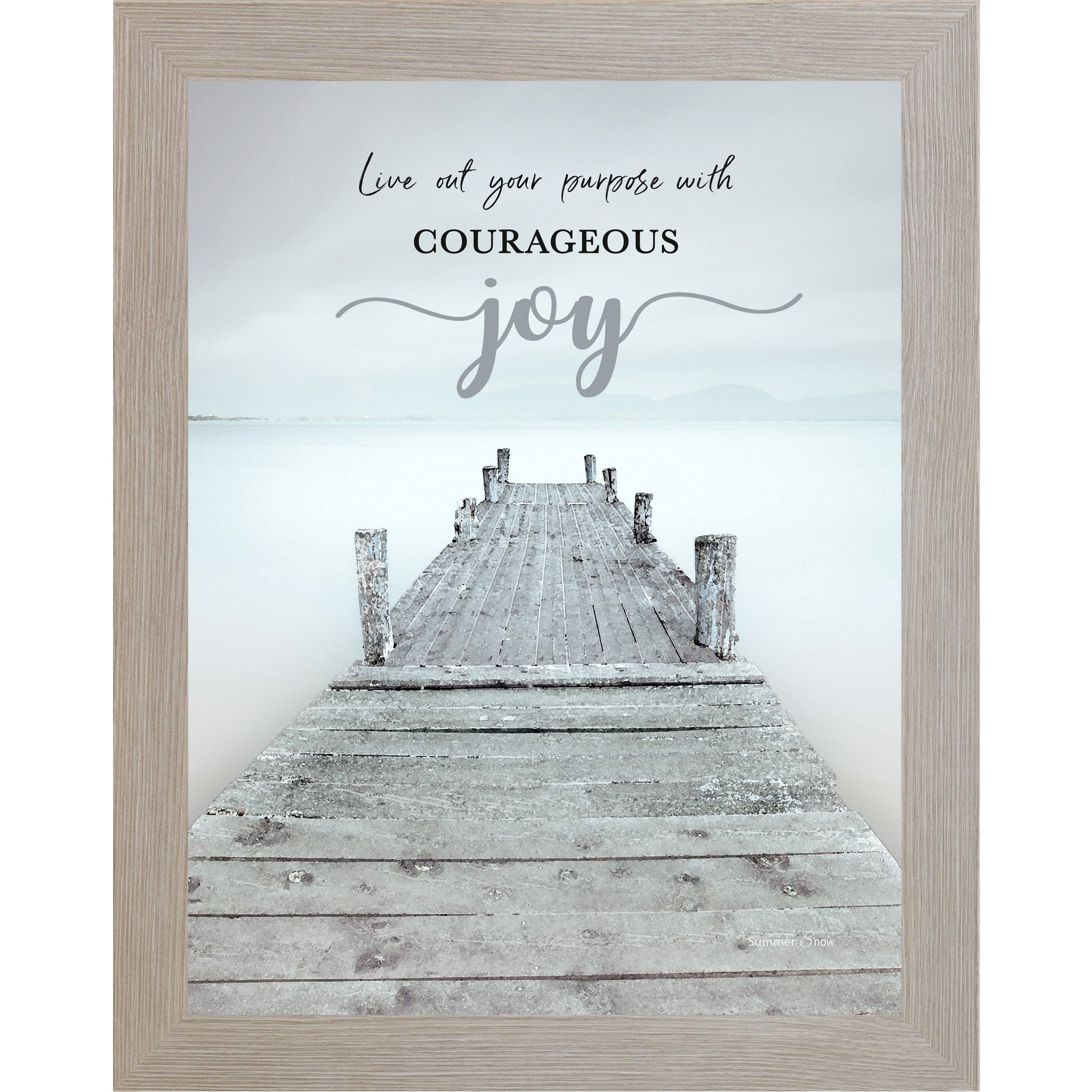 Live Out Your Purpose – Inspirational Framed Wall Art | Encouraging Lake & Pier Landscape Decor (SS238)