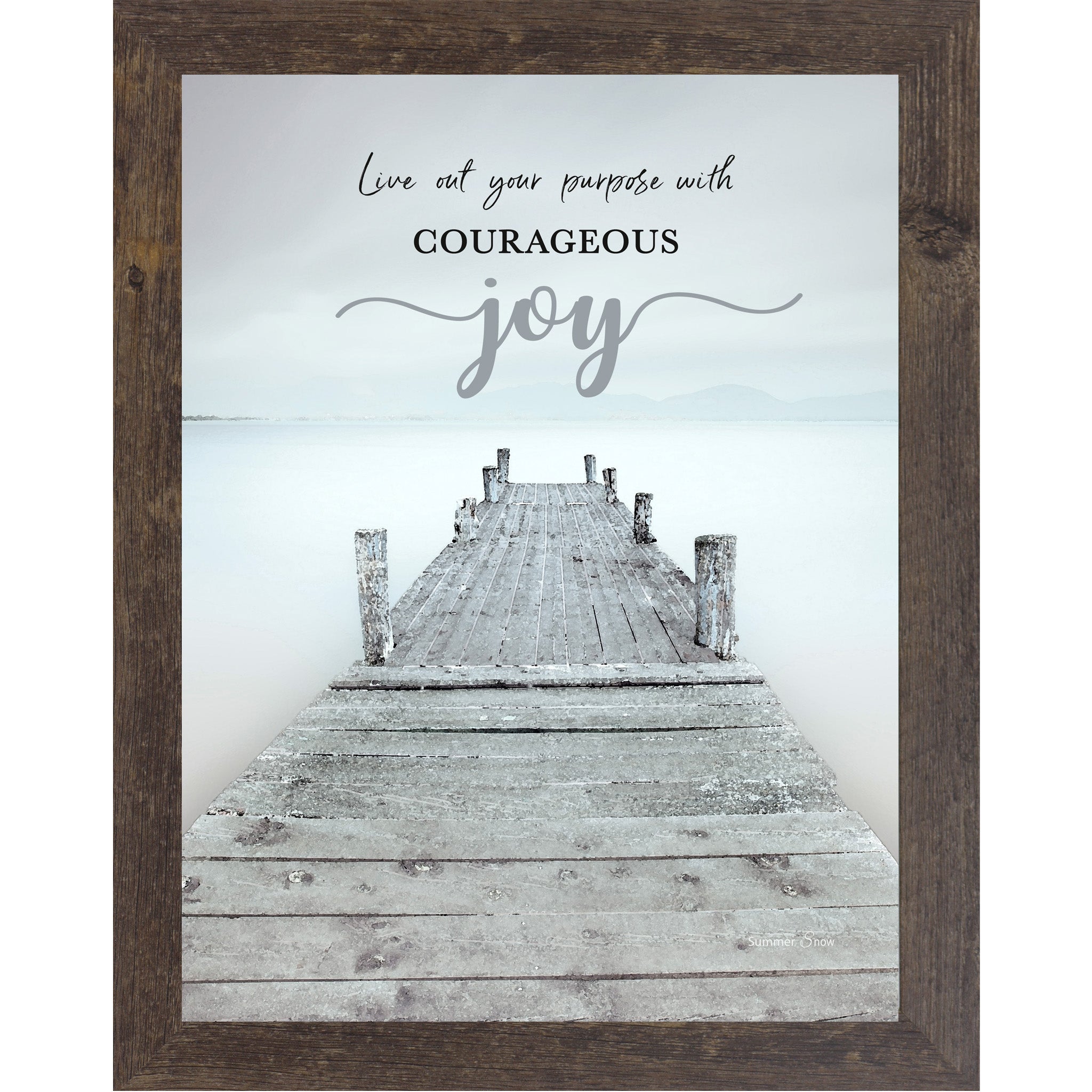 Live Out Your Purpose – Inspirational Framed Wall Art | Encouraging Lake & Pier Landscape Decor (SS238)