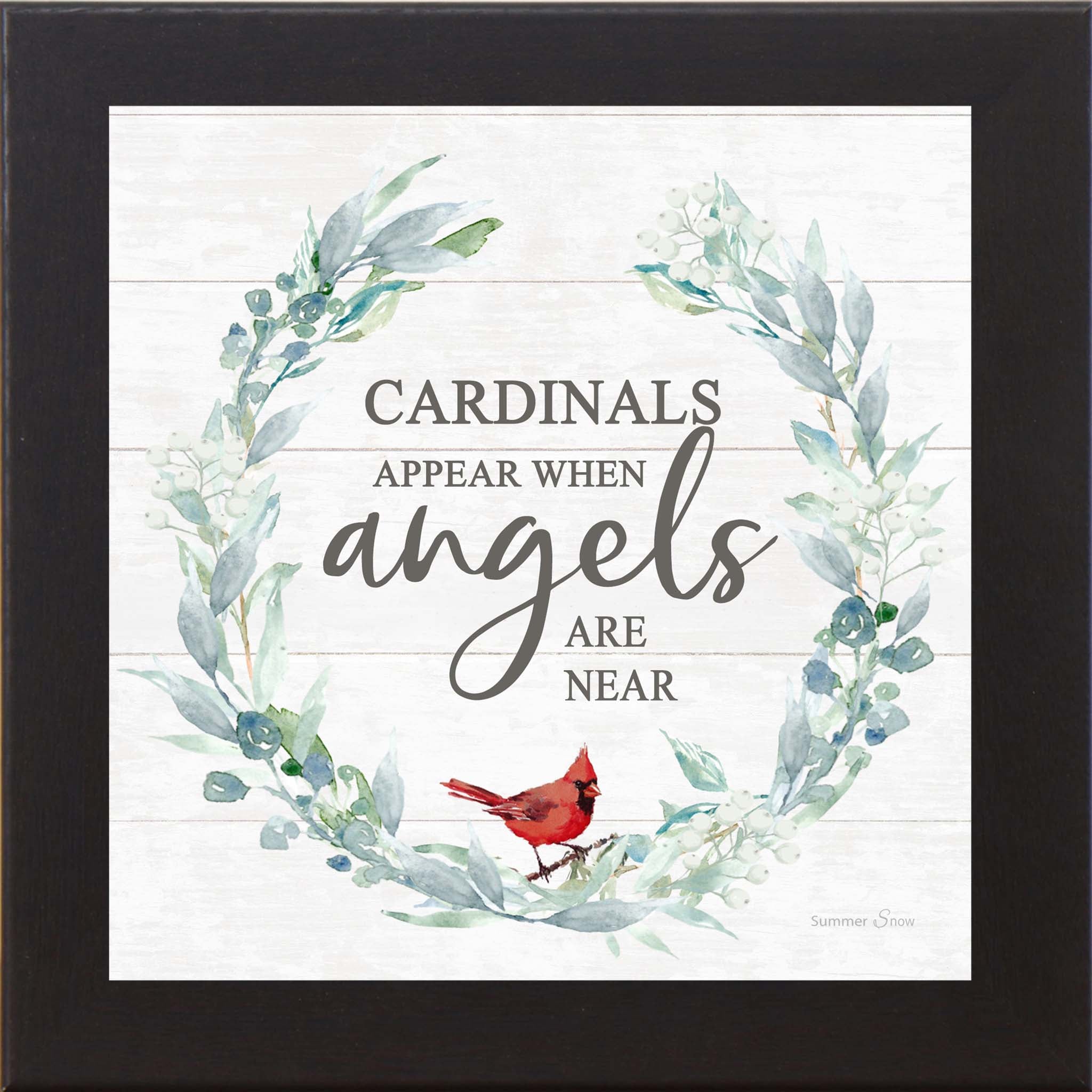 Cardinals Appear When Angels Are Near – Cardinal Sympathy Framed Wall Art | Remembrance Decor (SS823)