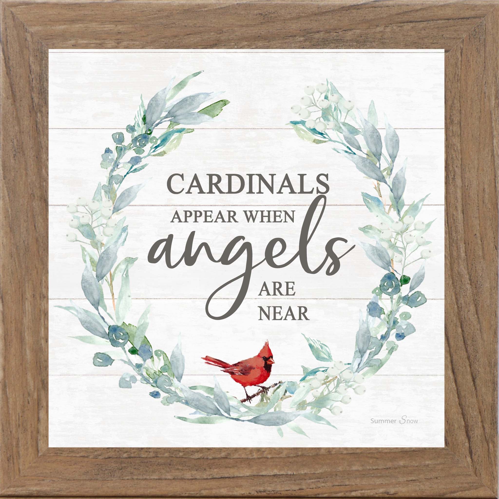 Cardinals Appear When Angels Are Near – Cardinal Sympathy Framed Wall Art | Remembrance Decor (SS823)