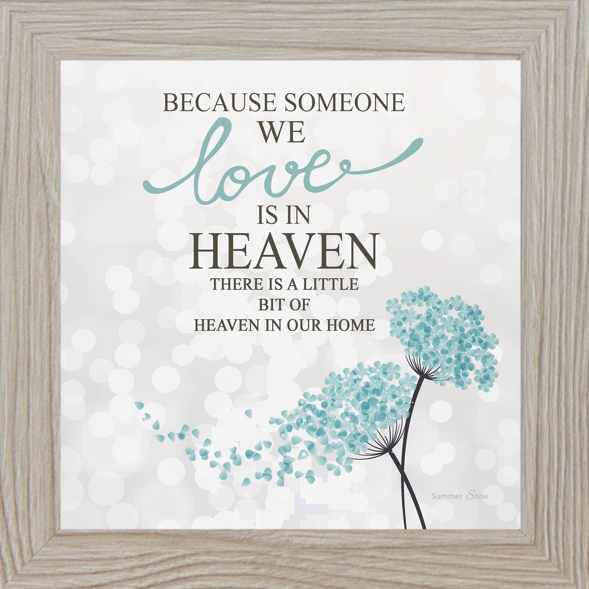 Because Someone We Love Is in Heaven – Square Sympathy Framed Wall Art | Gentle Memorial Decor (SS828)