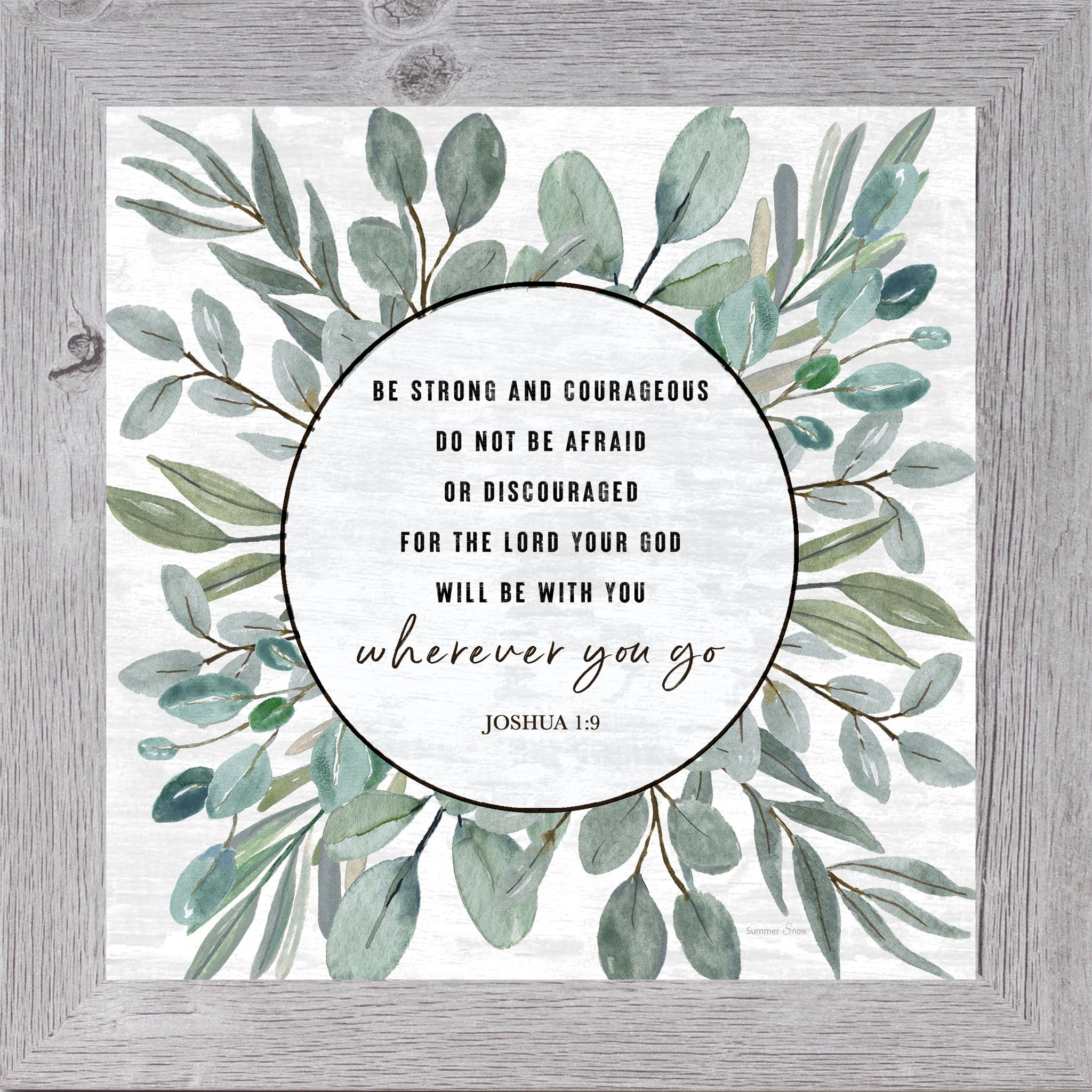 Be Strong and Courageous – Christian Scripture Framed Wall Art | SS902