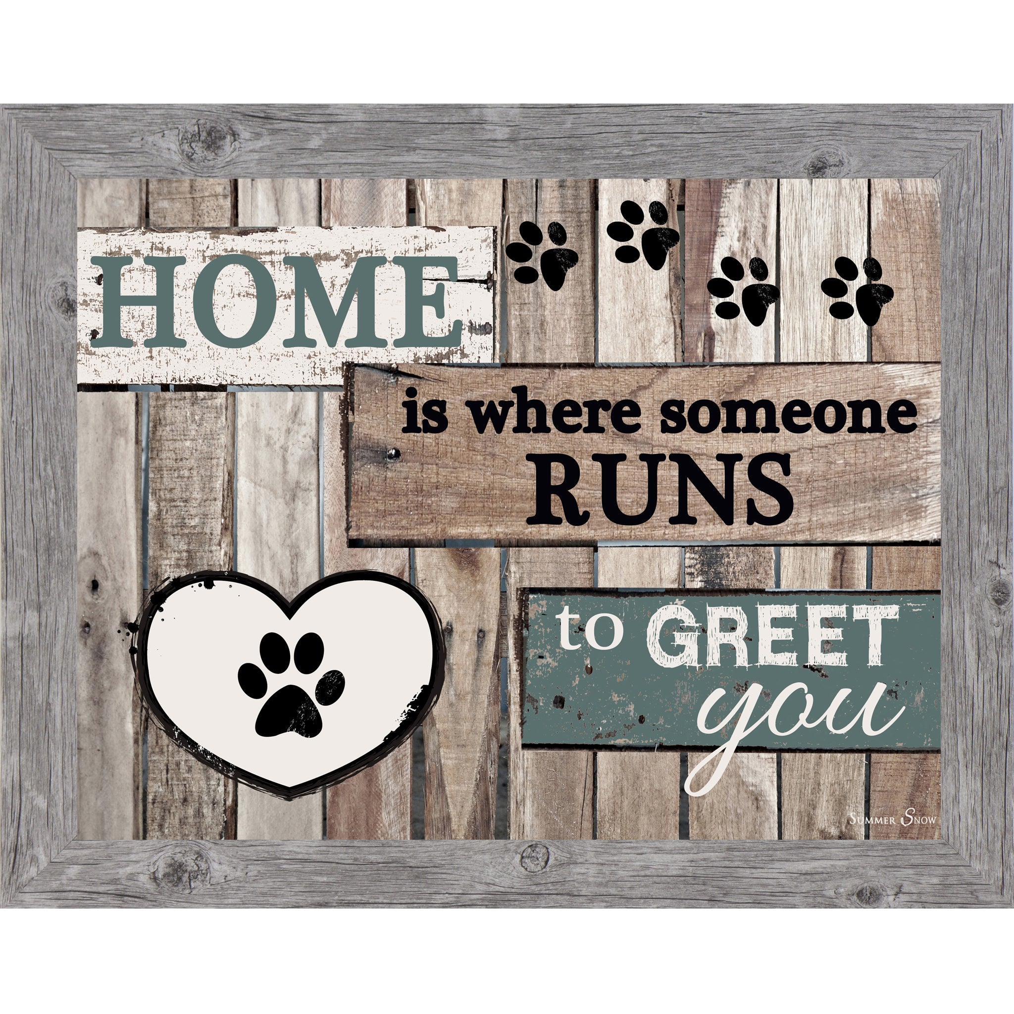 Home Is Where Someone Runs to Greet You – Dog Lover Framed Wall Art | Pet-Inspired Home Decor (SS9822)
