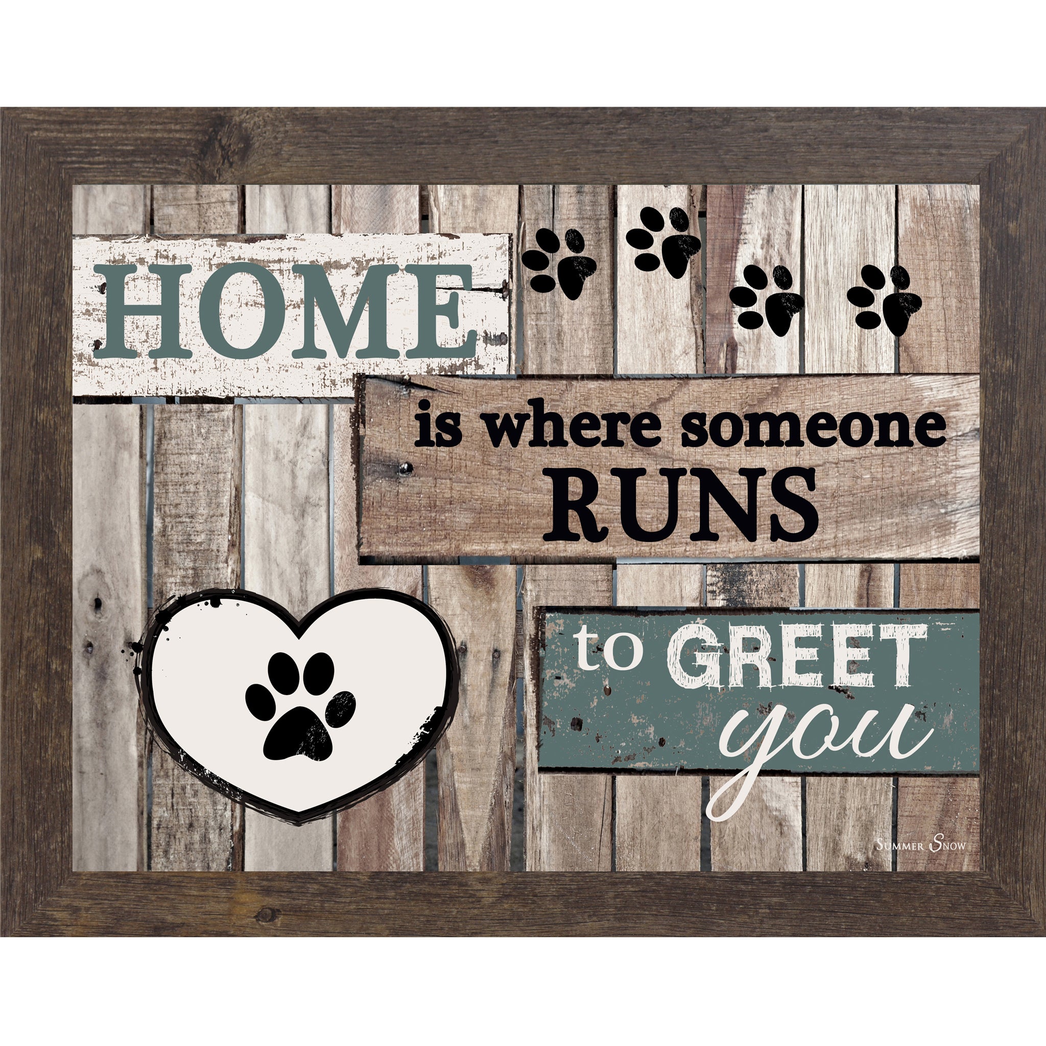 Home Is Where Someone Runs to Greet You – Dog Lover Framed Wall Art | Pet-Inspired Home Decor (SS9822)