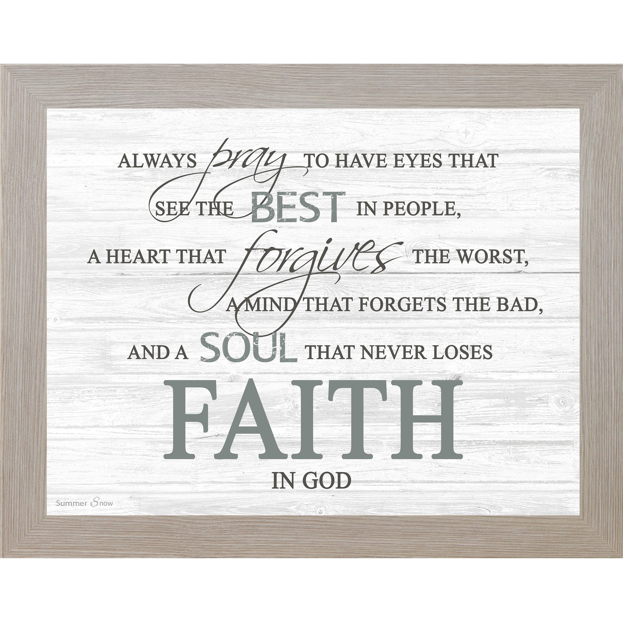 Faith in God – Inspirational Christian Framed Wall Art | Slatted Wood Scripture Decor (SSA131)