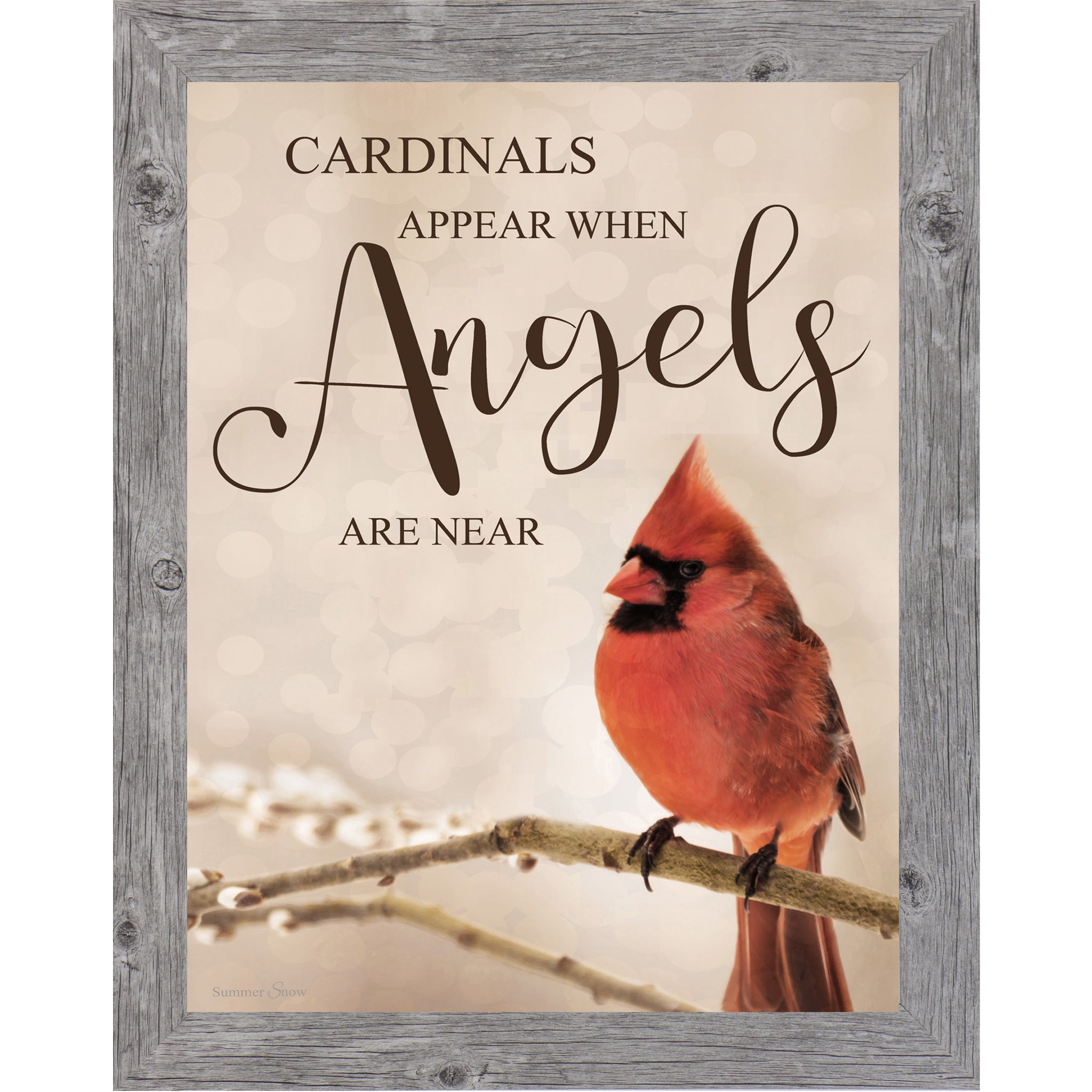 Cardinals Appear When Angels Are Near – Cardinal Sympathy Framed Wall Art | Remembrance Decor (SSA136)