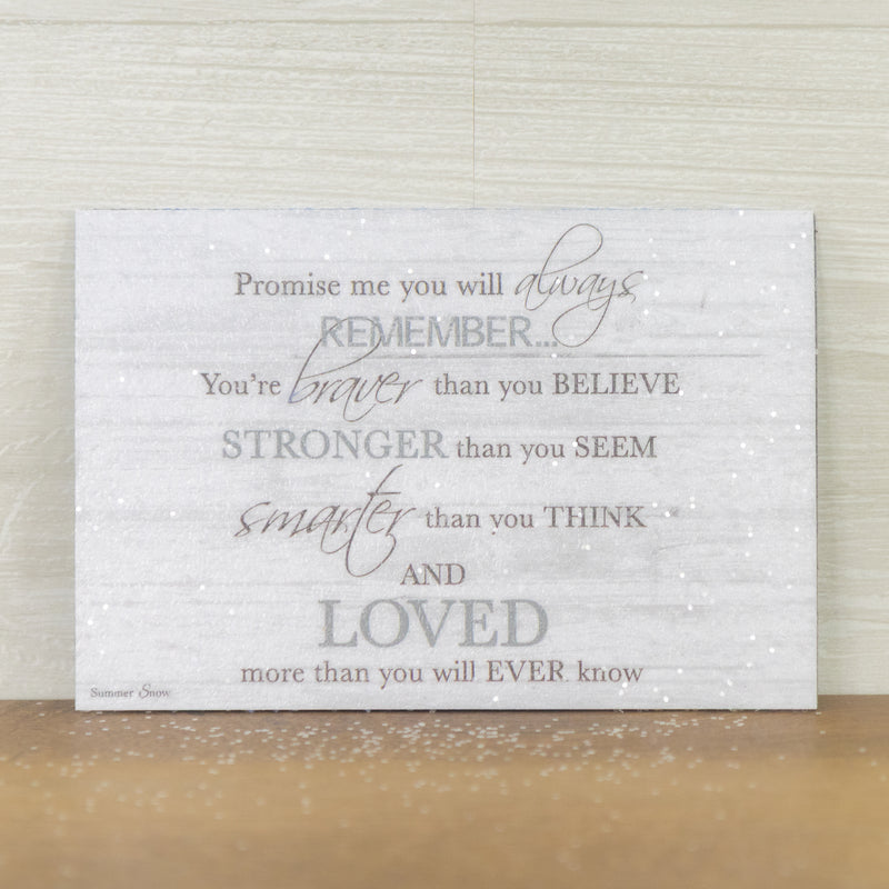 Promise Me magnet – 4x6 horizontal white wood background with inspirational Christopher Robin quote, glittered acrylic finish