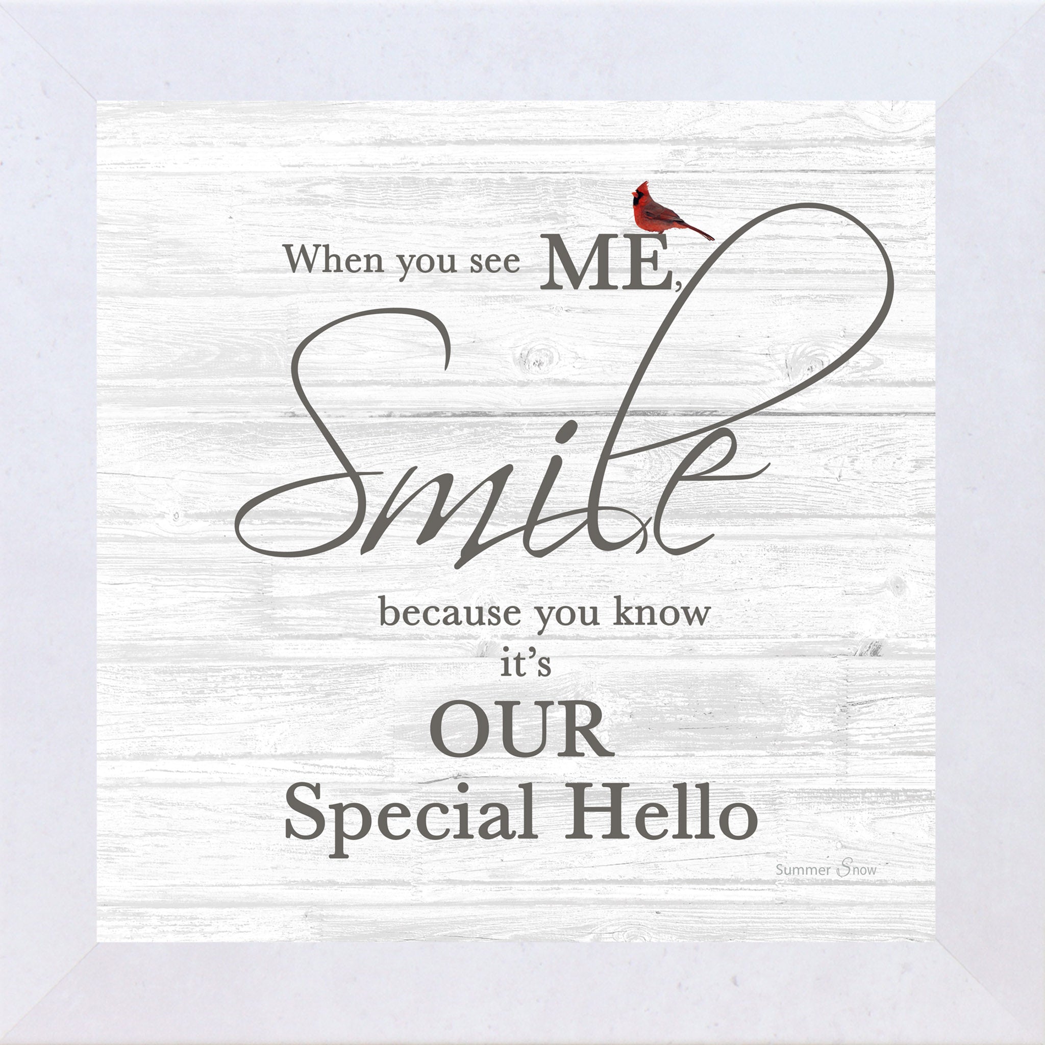 When You See Me Smile – Cardinal Sympathy Framed Wall Art | Gentle Remembrance Decor (SSA592)