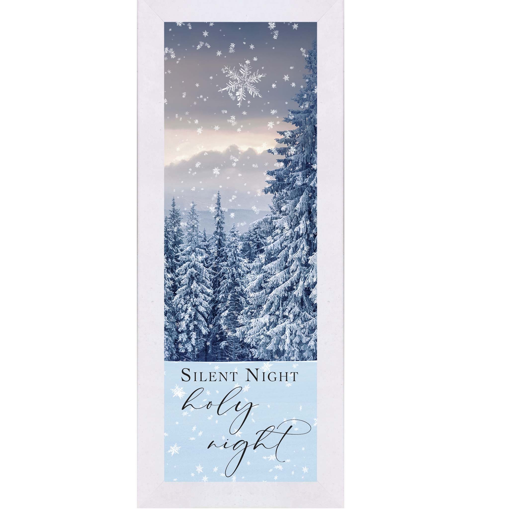 Silent Night, Holy Night – Slim Vertical Christmas Wall Art, Winter Faith Decor (SB910)