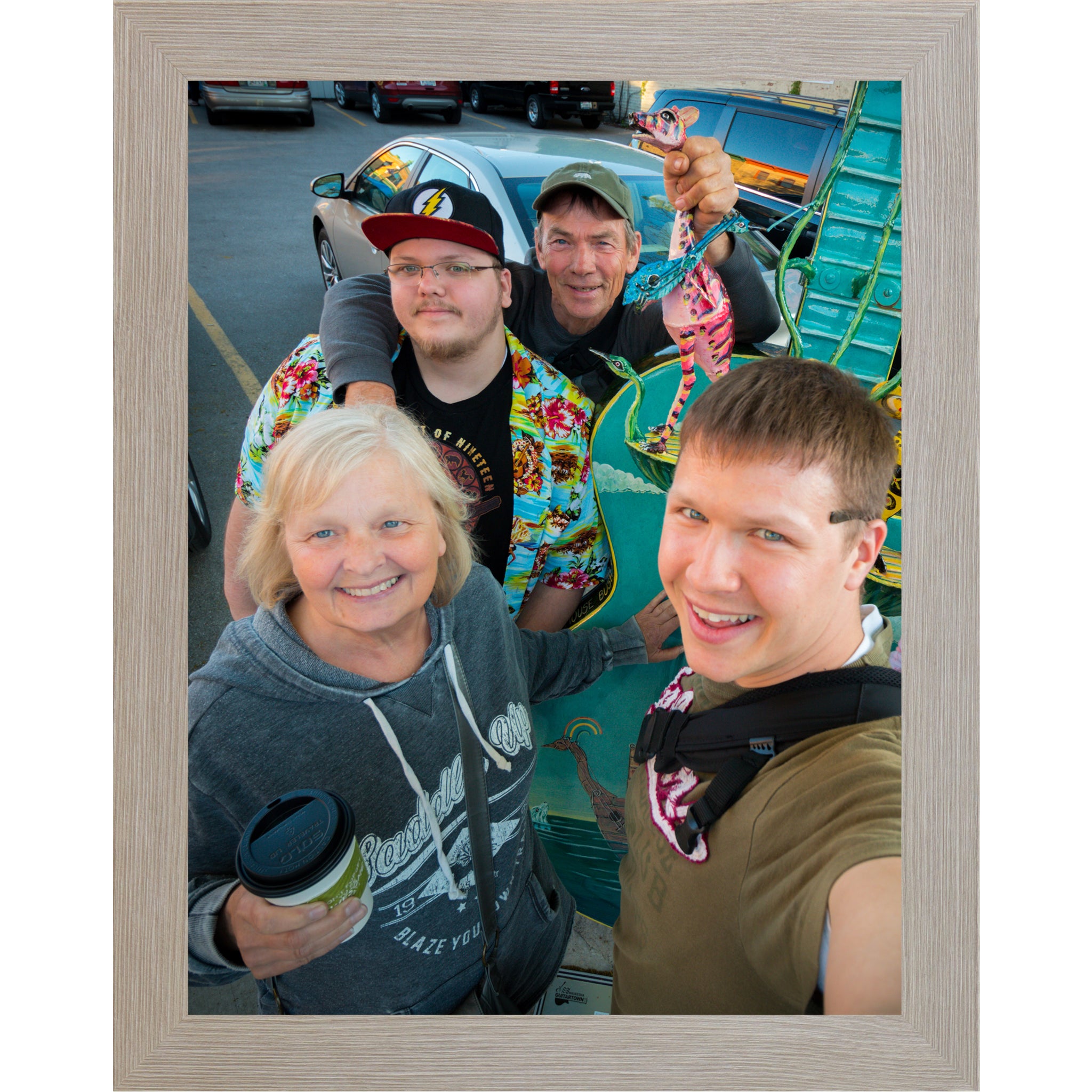 Monte Carlo framed vertical custom photo print showing a professionally framed family photograph in a Monte Carlo 1 inch MDF frame with canvas finish