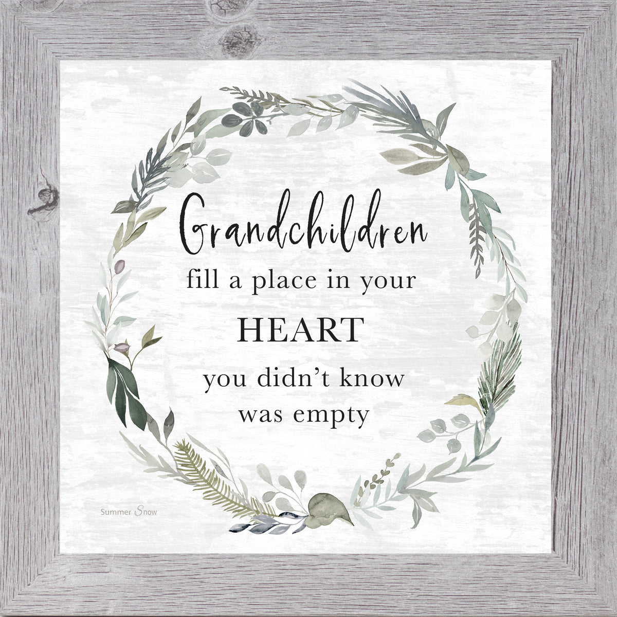Framed wall art – Grandchildren fill a place in your heart quote