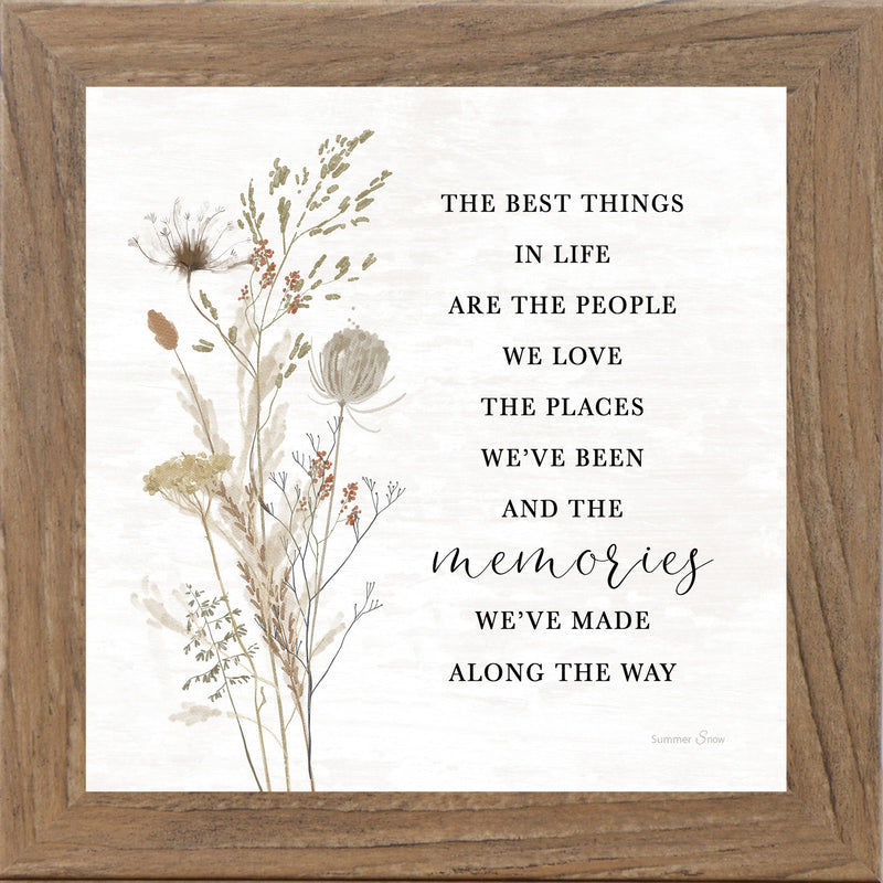 Framed wall art – The best things in life aren’t things quote