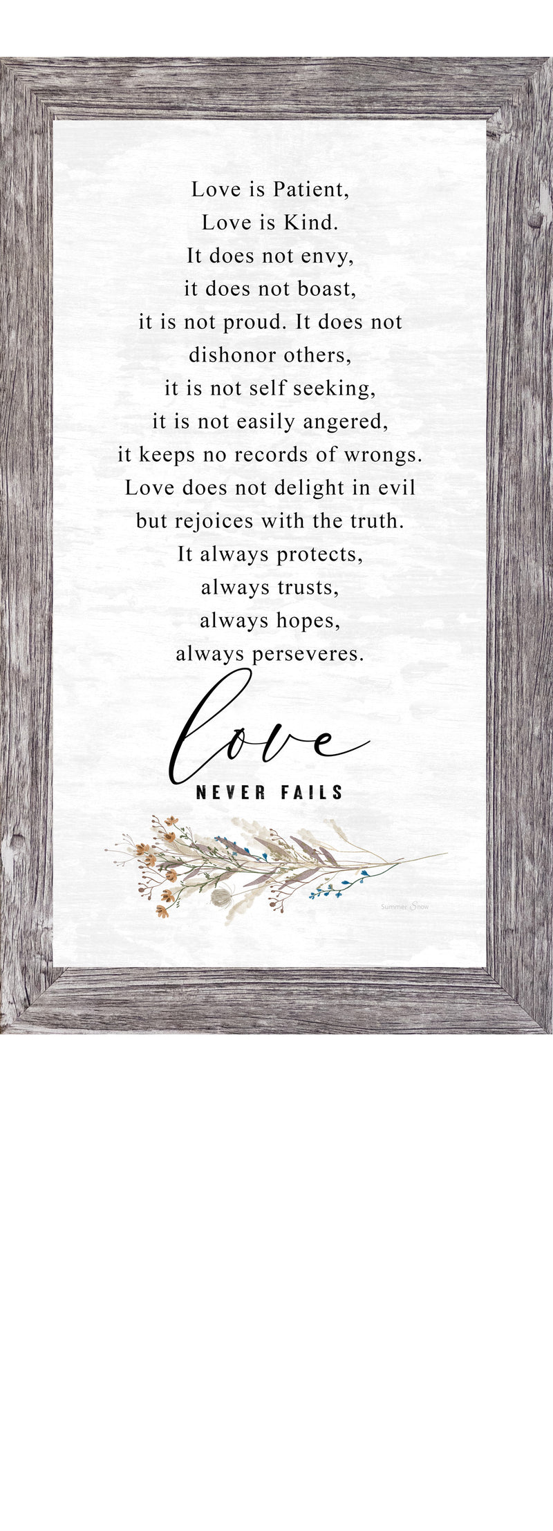 Love Is Patient by Summer Snow SN700